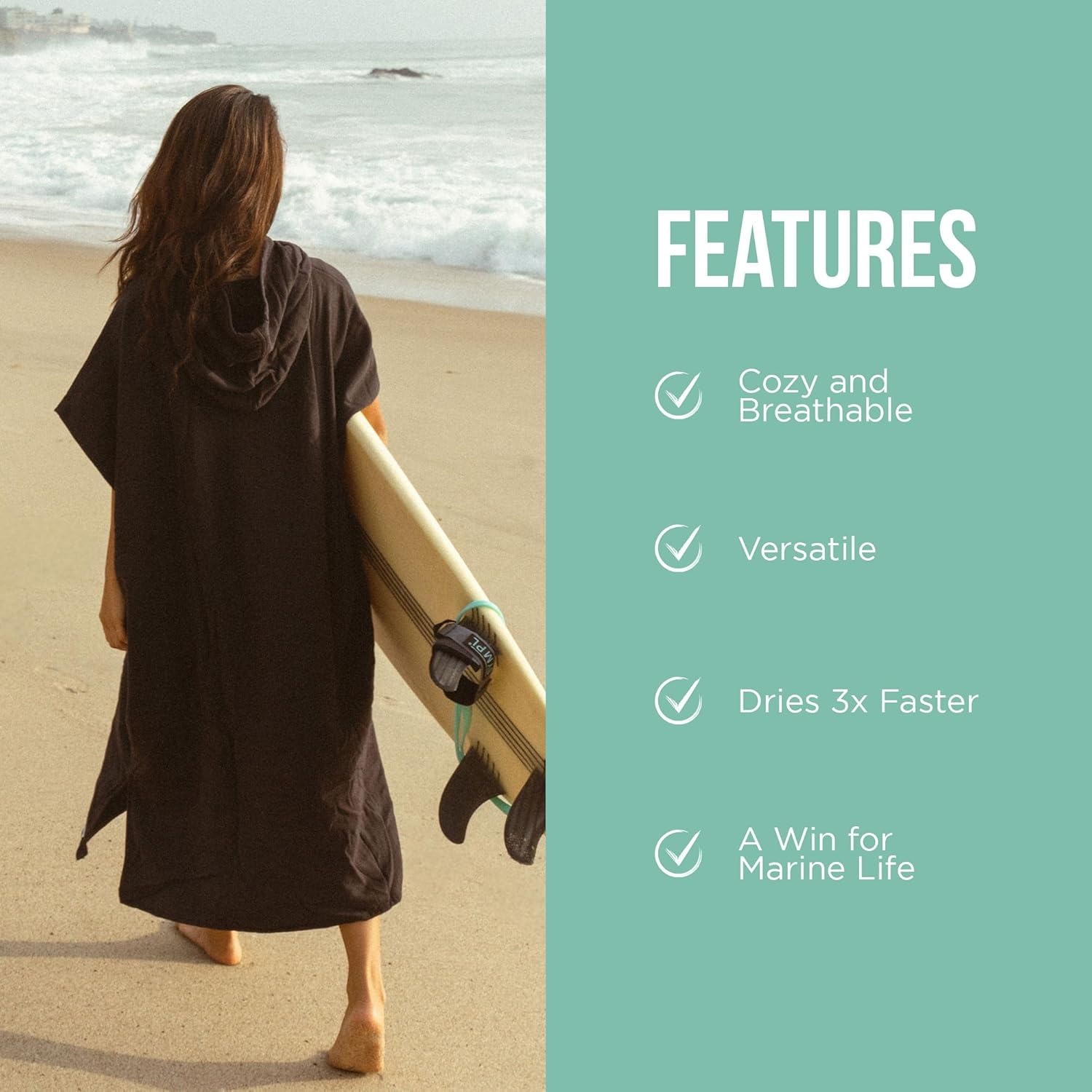 image:imageSand Cloud Beach Cover Up for Women Bathing Suit amp Swimsuit CoverUp Womens Poncho with Comfortable Fit for Post SwimBorder Classic Stripe Poncho Grey
