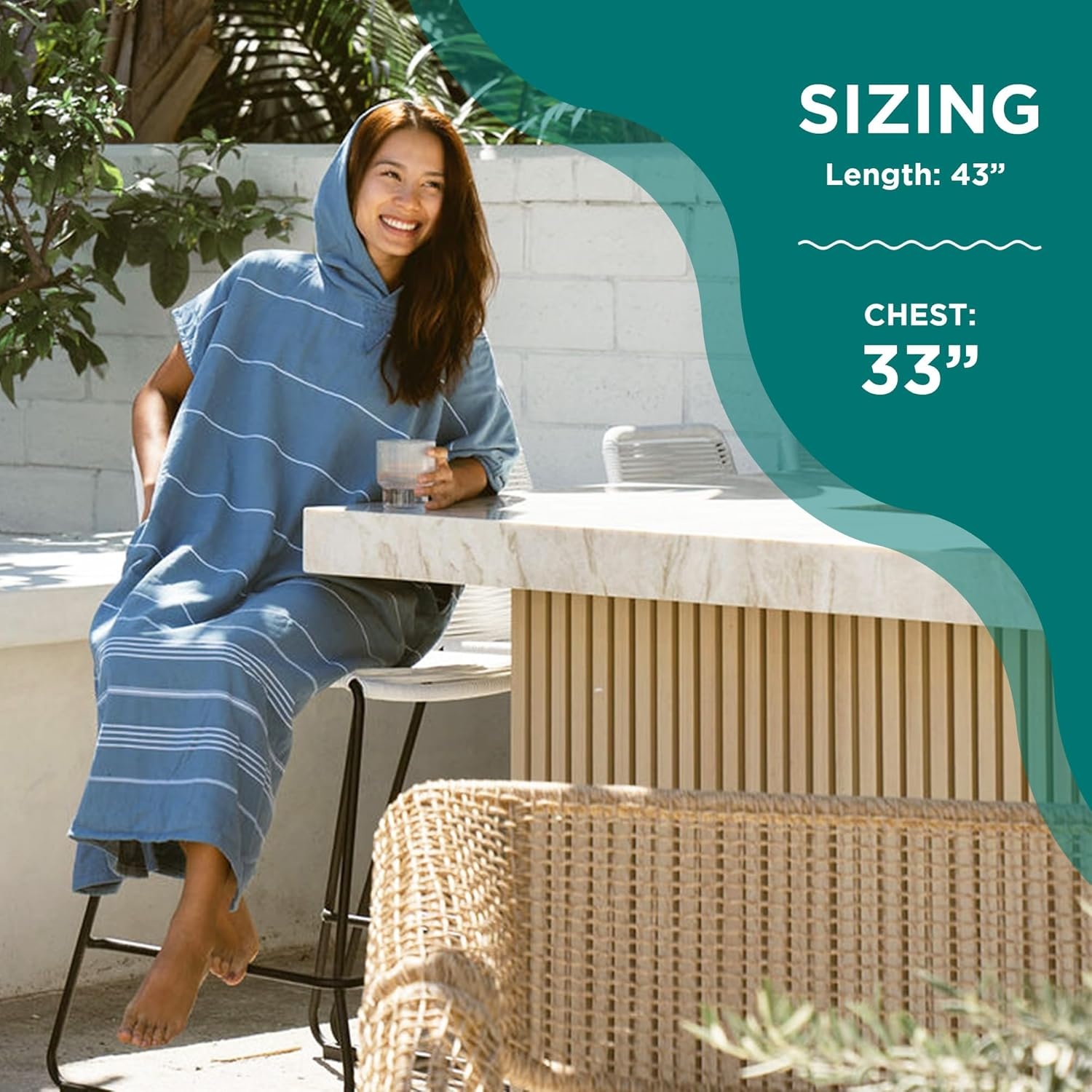 image:imageSand Cloud Beach Cover Up for Women Bathing Suit amp Swimsuit CoverUp Womens Poncho with Comfortable Fit for Post SwimClassic Stripe Hooded Dusty Pink