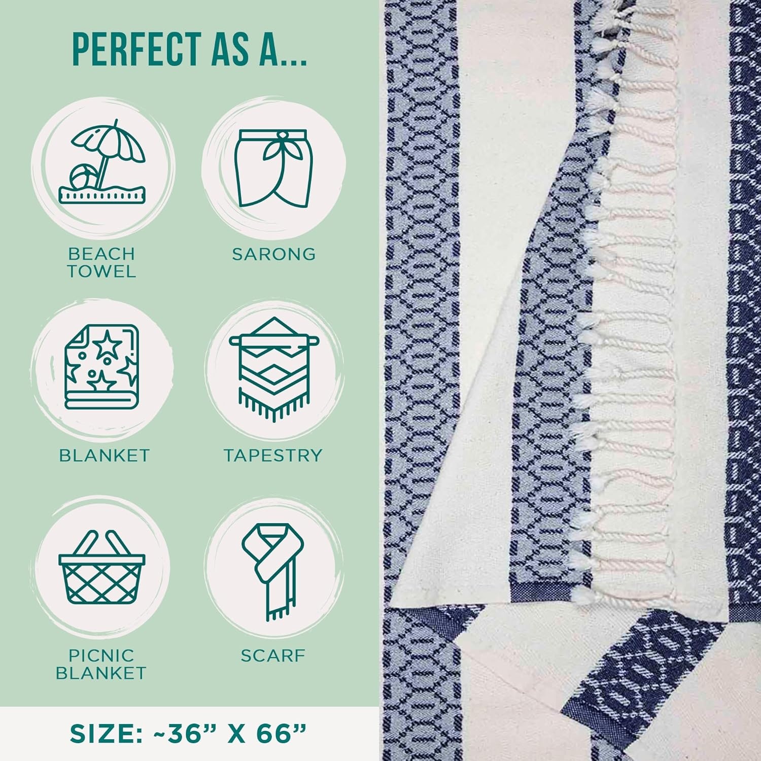 image:imageSand Cloud Beach Towel Sand Resistant 100 Organic Turkish Cotton Yarn Quick Dry Towel for Beach Picnic Blanket or Bath As Seen on Shark Tank Stars amp Stripes Red White amp BluePatriot Stripe