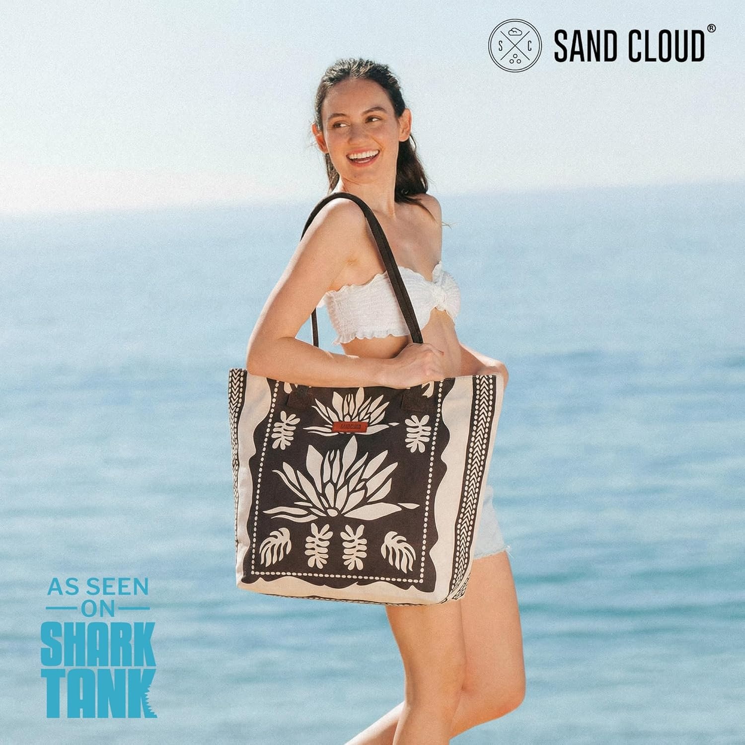 image:imageSand Cloud Canvas Beach Tote Bags for WomenFloral Beach Tote