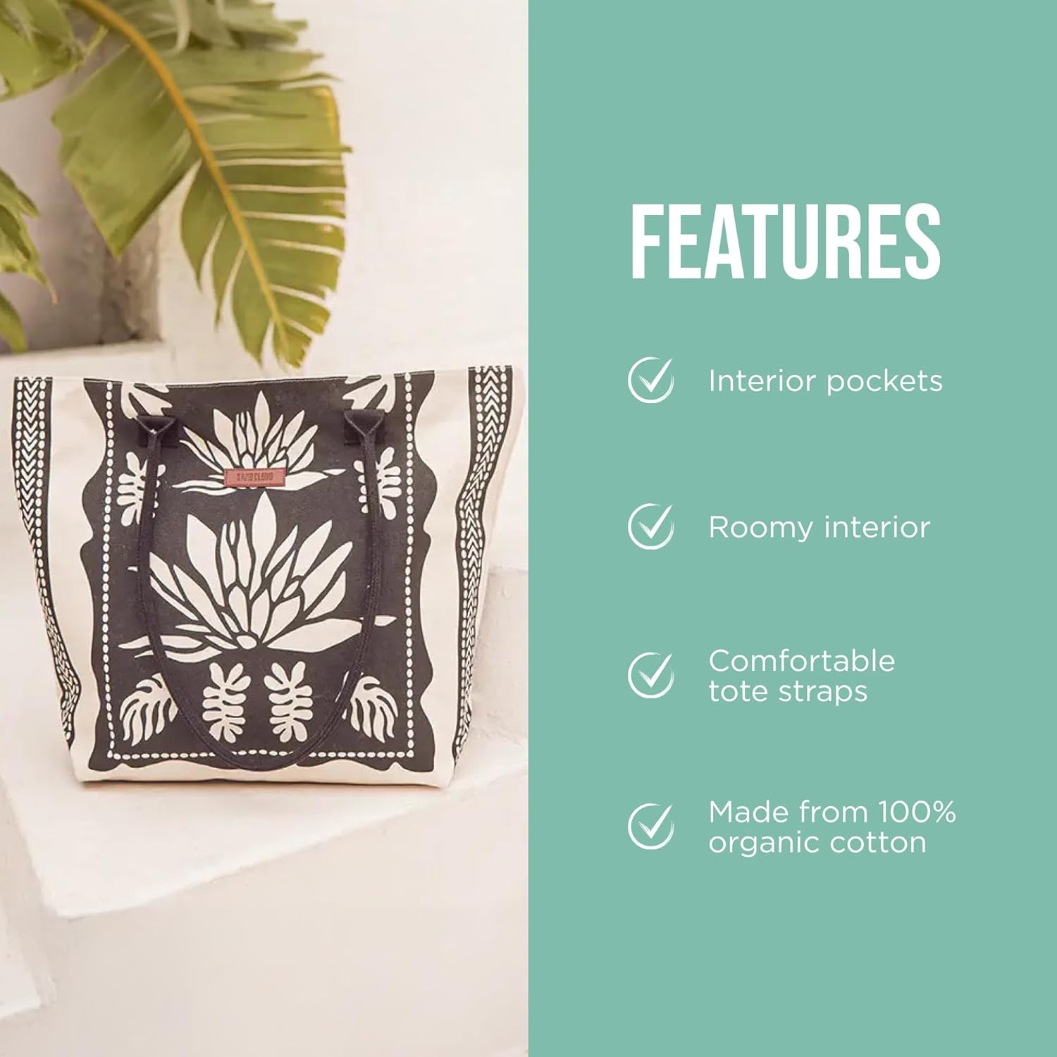 image:imageSand Cloud Canvas Beach Tote Bags for WomenFloral Beach Tote