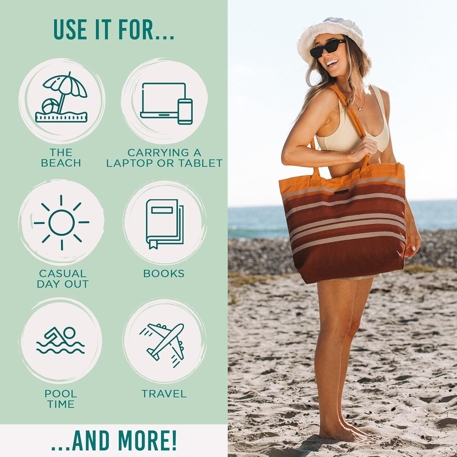 image:imageSand Cloud Canvas Beach Tote Bags for WomenMedan Beach Tote
