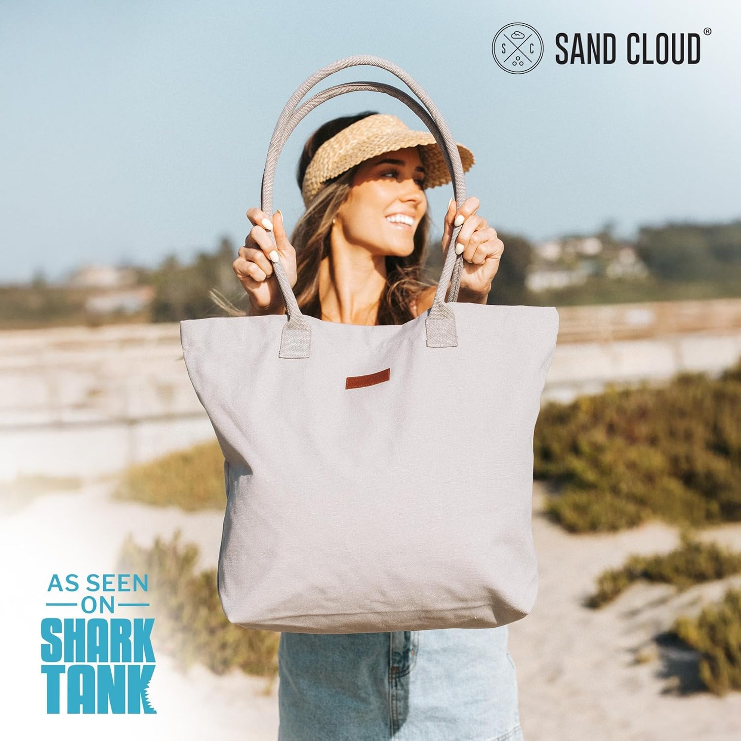 image:imageSand Cloud Canvas Beach Tote Bags for WomenPatnem Beach Tote Grey