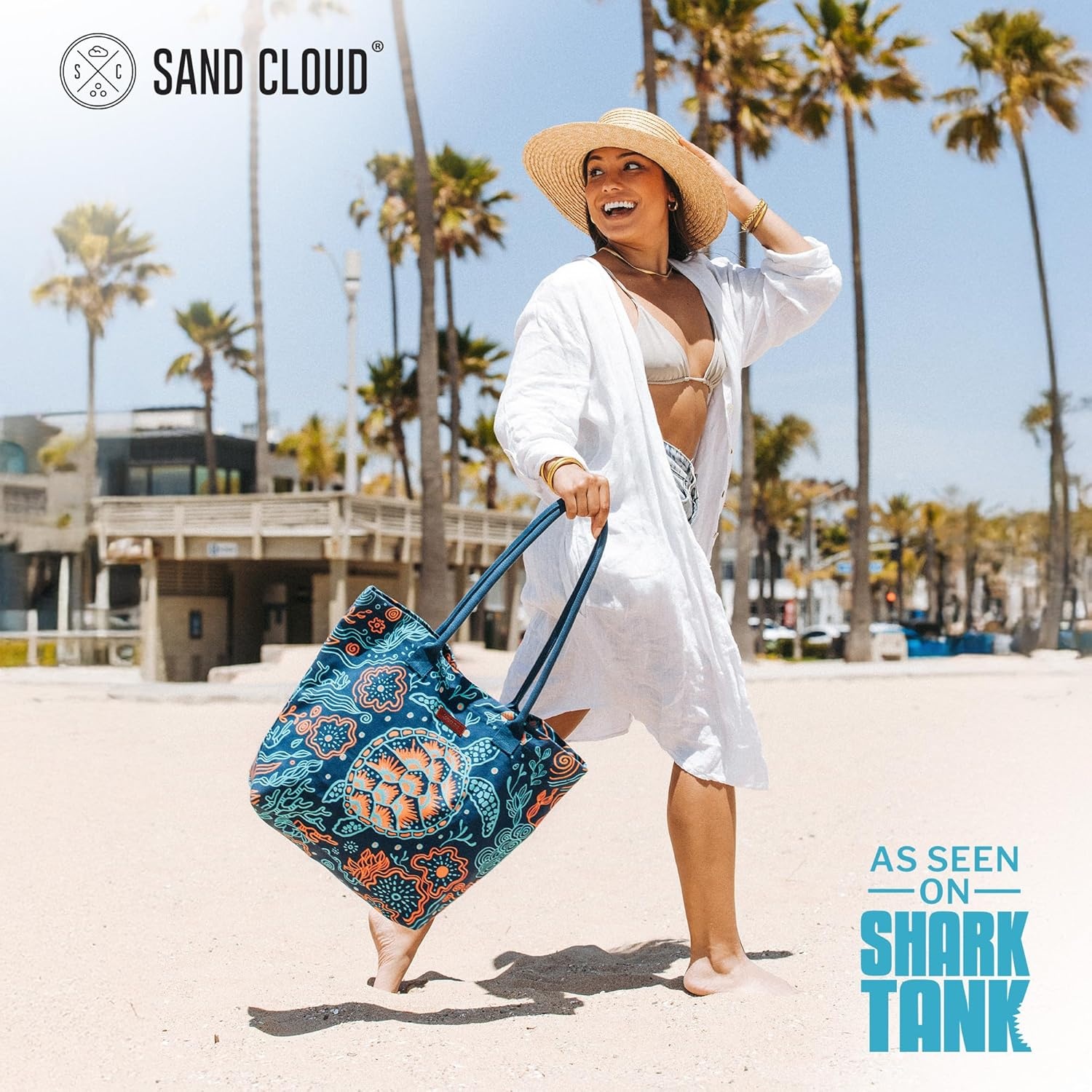 image:imageSand Cloud Canvas Beach Tote Bags for WomenPatnem Zipper Pouch Black