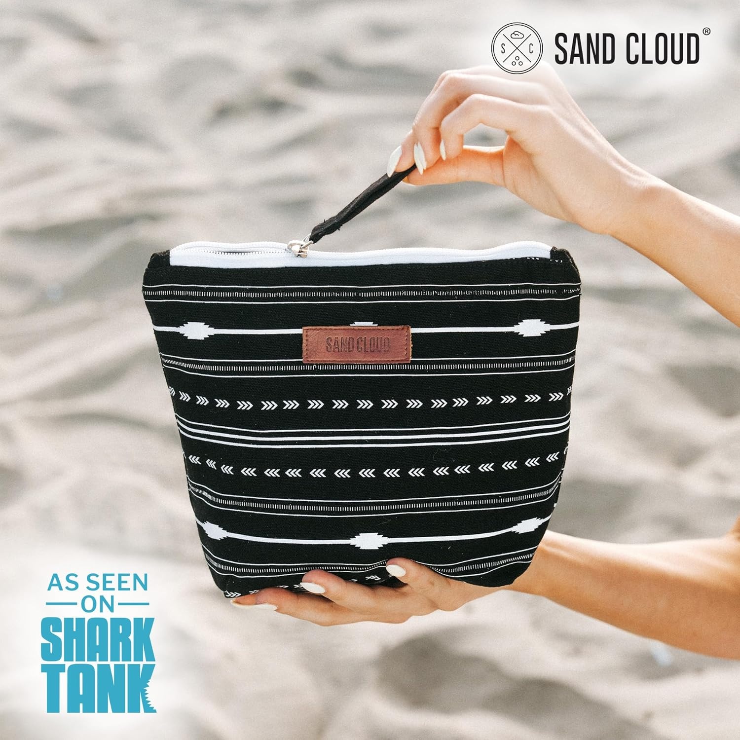 image:imageSand Cloud Canvas Beach Tote Bags for WomenPatnem Zipper Pouch Grey