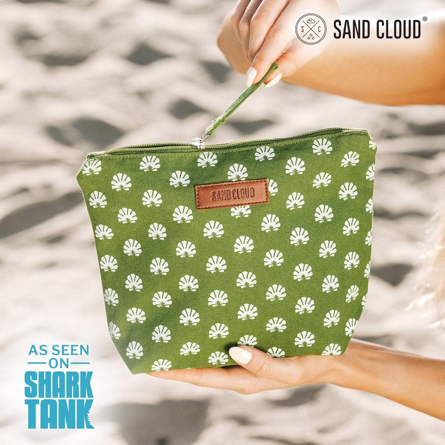 image:imageSand Cloud Canvas Beach Tote Bags for WomenPatnem Zipper Pouch Natural