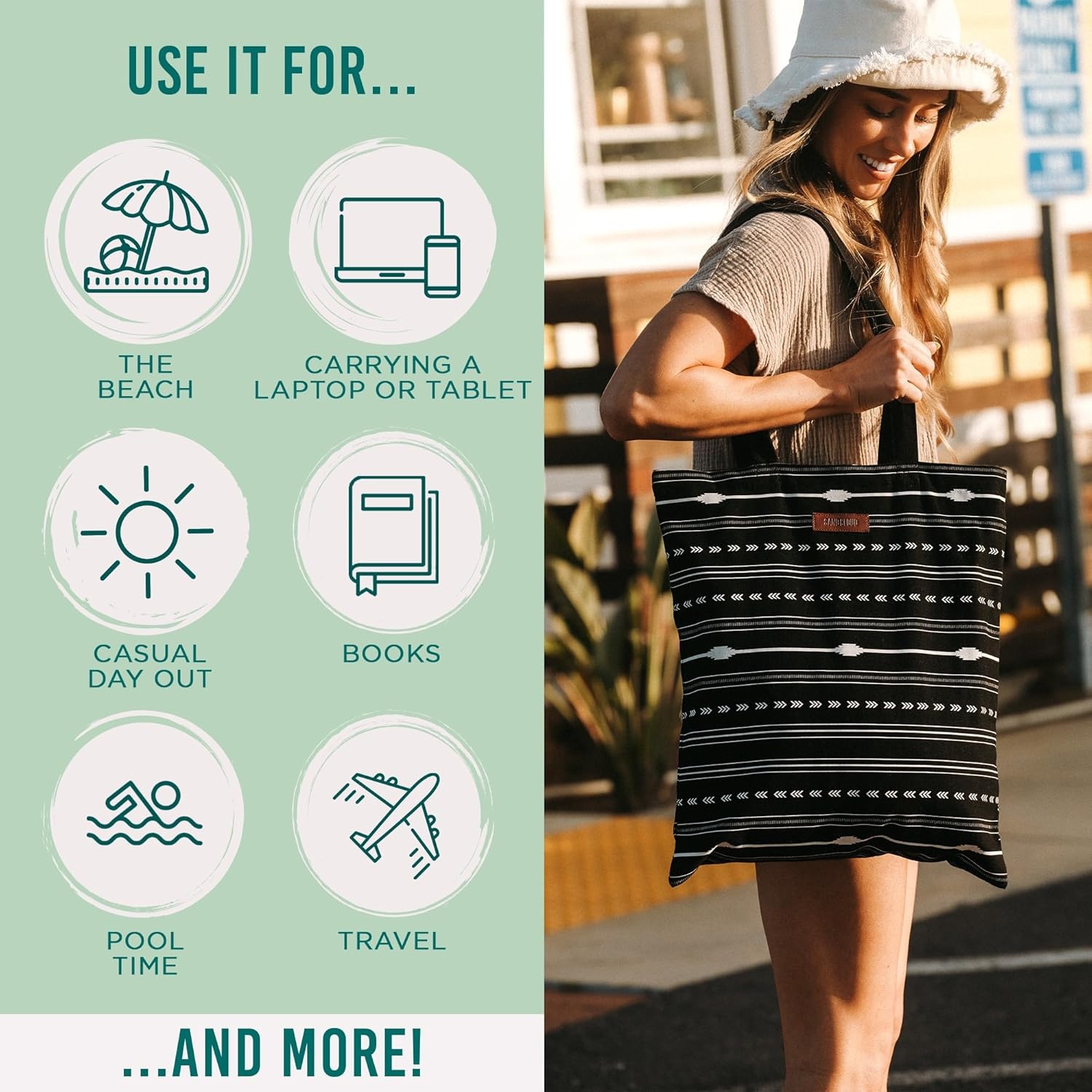image:imageSand Cloud Canvas Beach Tote Bags for WomenShark Ripples Beach Tote
