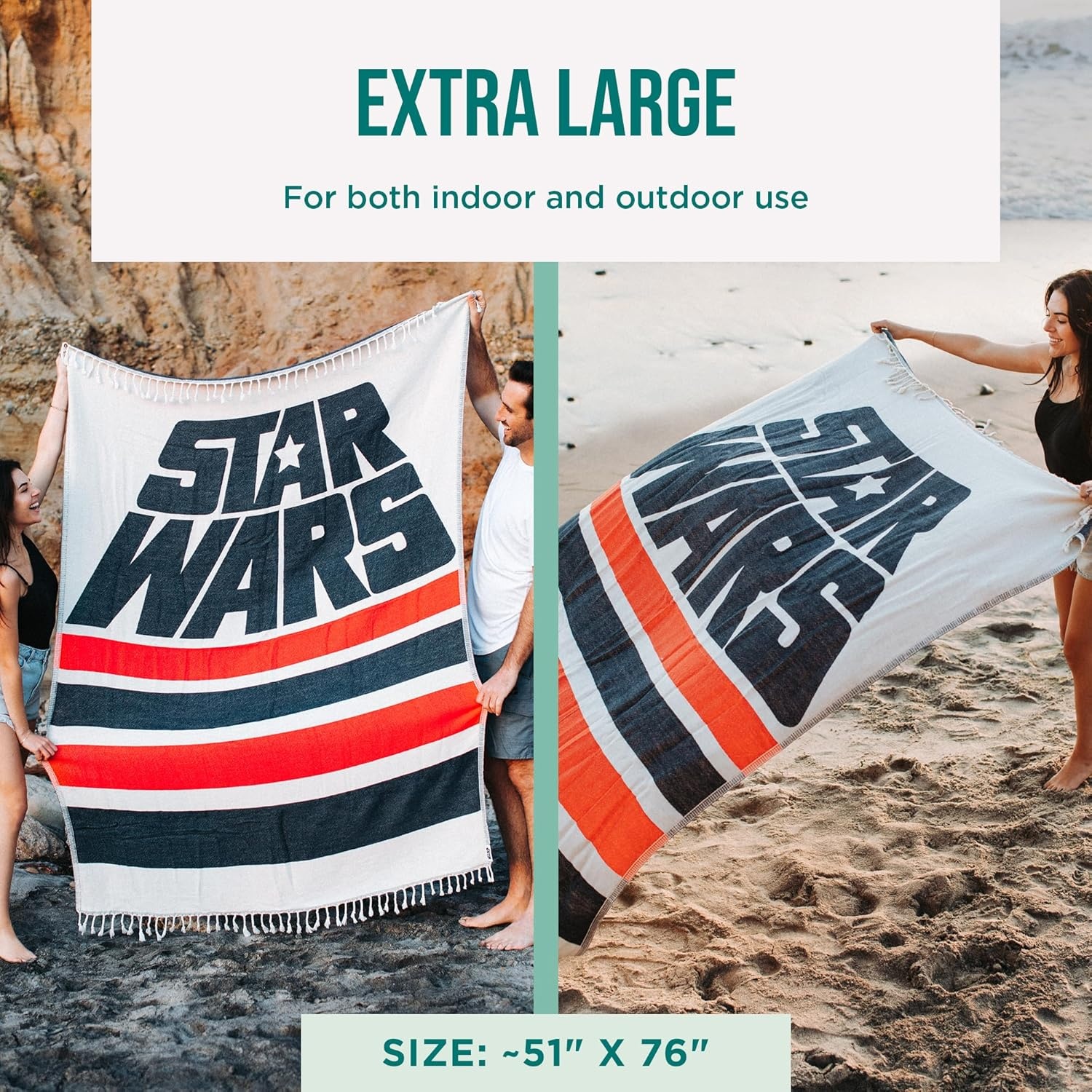 image:imageSand Cloud Extra Large Turkish Beach Towel Star Wars Badge Party Blanket 100 Organic Turkish Cotton Yarn Quick Dry Oversized Towel for Beach Picnic or Bath As Seen on Shark TankStar Wars Force