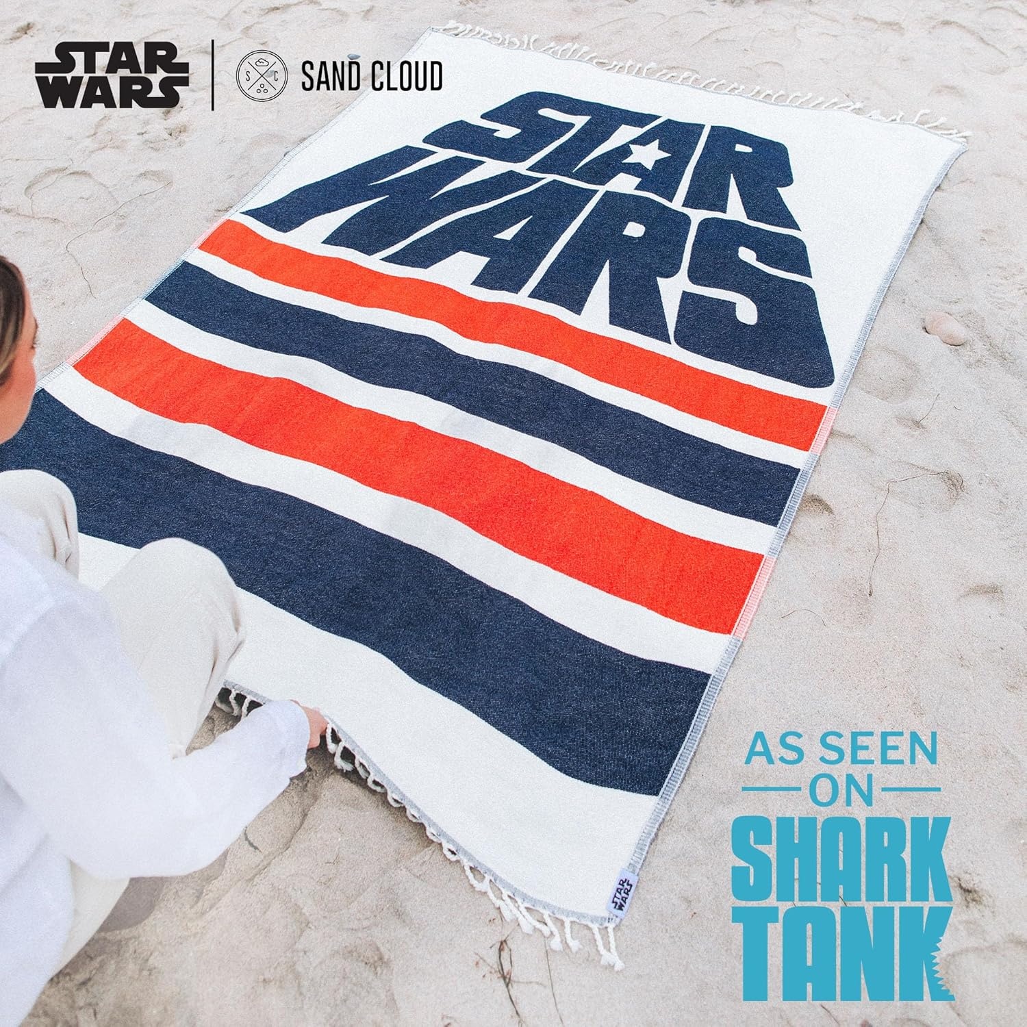 image:imageSand Cloud Extra Large Turkish Beach Towel Star Wars Badge Party Blanket 100 Organic Turkish Cotton Yarn Quick Dry Oversized Towel for Beach Picnic or Bath As Seen on Shark TankStar Wars Force
