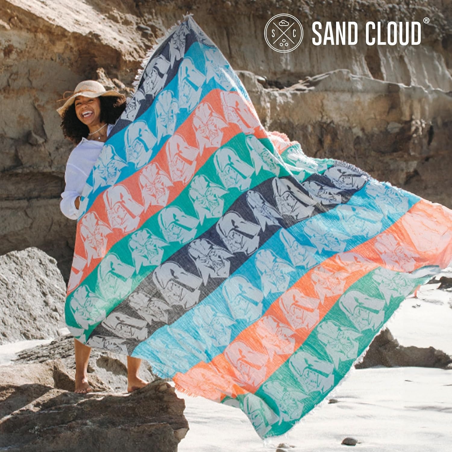 image:imageSand Cloud Extra Large Turkish Beach Towel Star Wars Badge Party Blanket 100 Organic Turkish Cotton Yarn Quick Dry Oversized Towel for Beach Picnic or Bath As Seen on Shark TankStar Wars Party