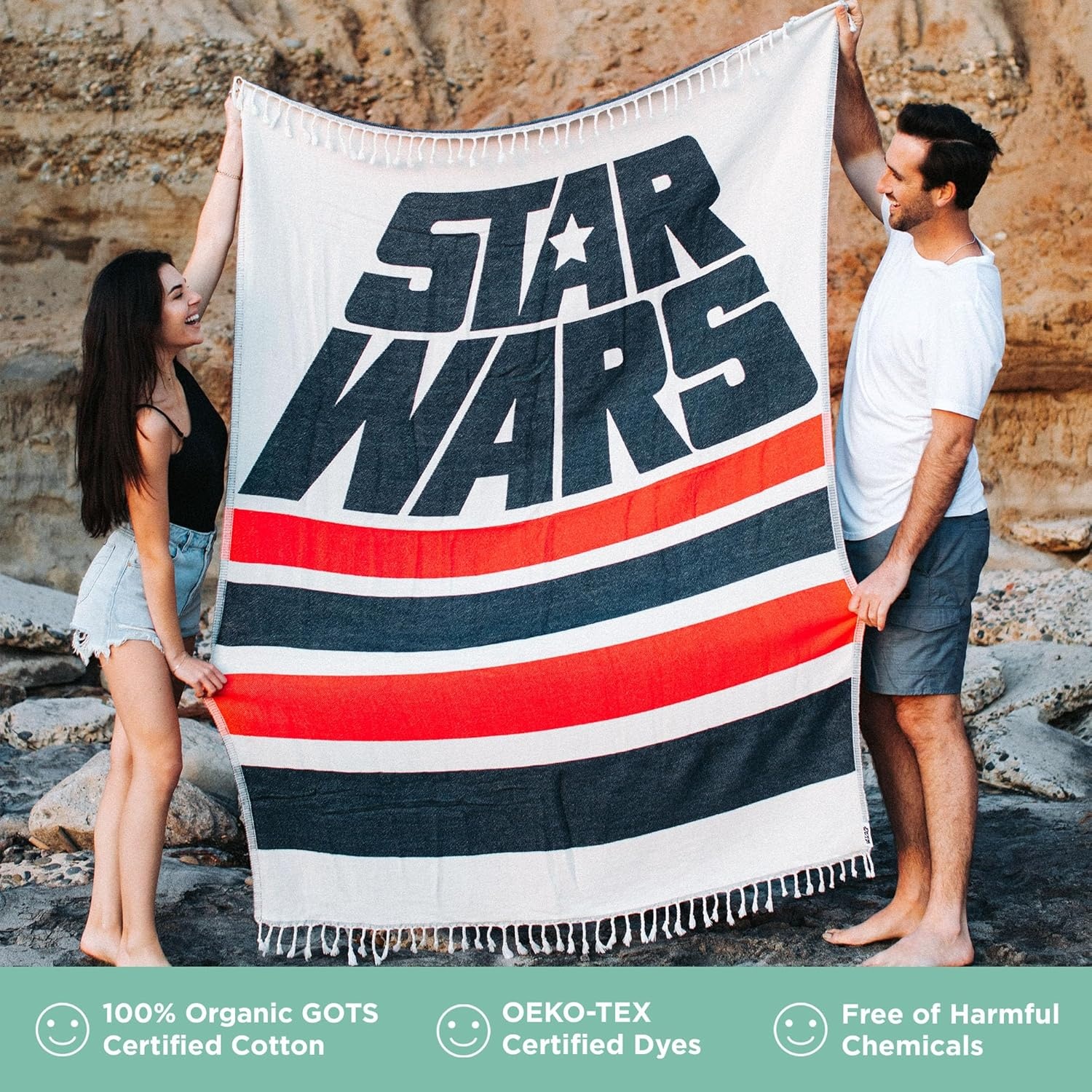 image:imageSand Cloud Extra Large Turkish Beach Towel Star Wars Badge Party Blanket 100 Organic Turkish Cotton Yarn Quick Dry Oversized Towel for Beach Picnic or Bath As Seen on Shark TankStar Wars Force