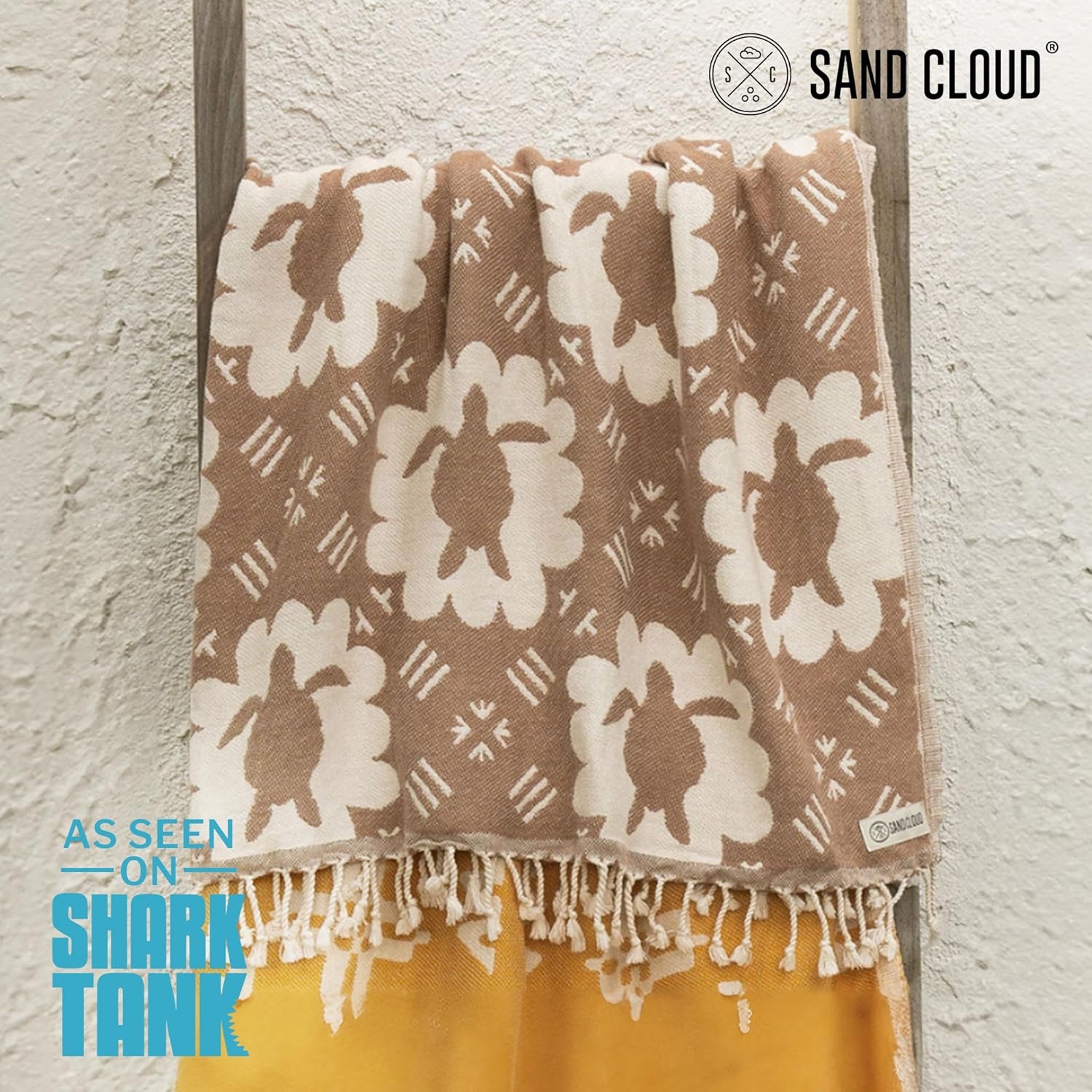 image:imageSand Cloud Oversized Throw Blanket 100 Organic Turkish Cotton amp Heavy Weight Jacquard Weave Soft Comfy amp Cozy Large Beach Blanket for Comfort amp Style 85 x 90 Checkmate PartyTaupe