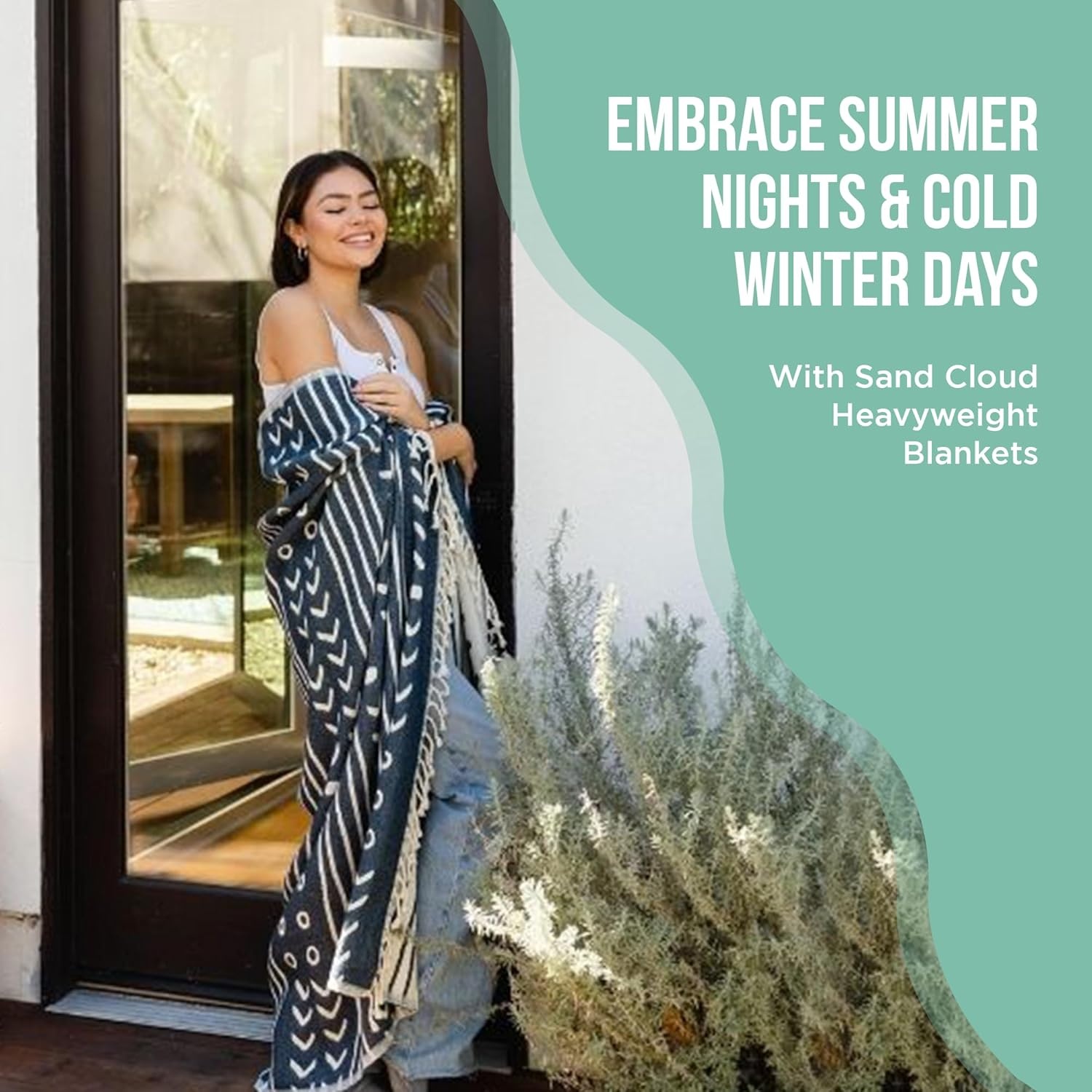 image:imageSand Cloud Oversized Throw Blanket 100 Organic Turkish Cotton amp Heavy Weight Jacquard Weave Soft Comfy amp Cozy Large Beach Blanket for Comfort amp Style 85 x 90 Checkmate PartyCheckmate Party