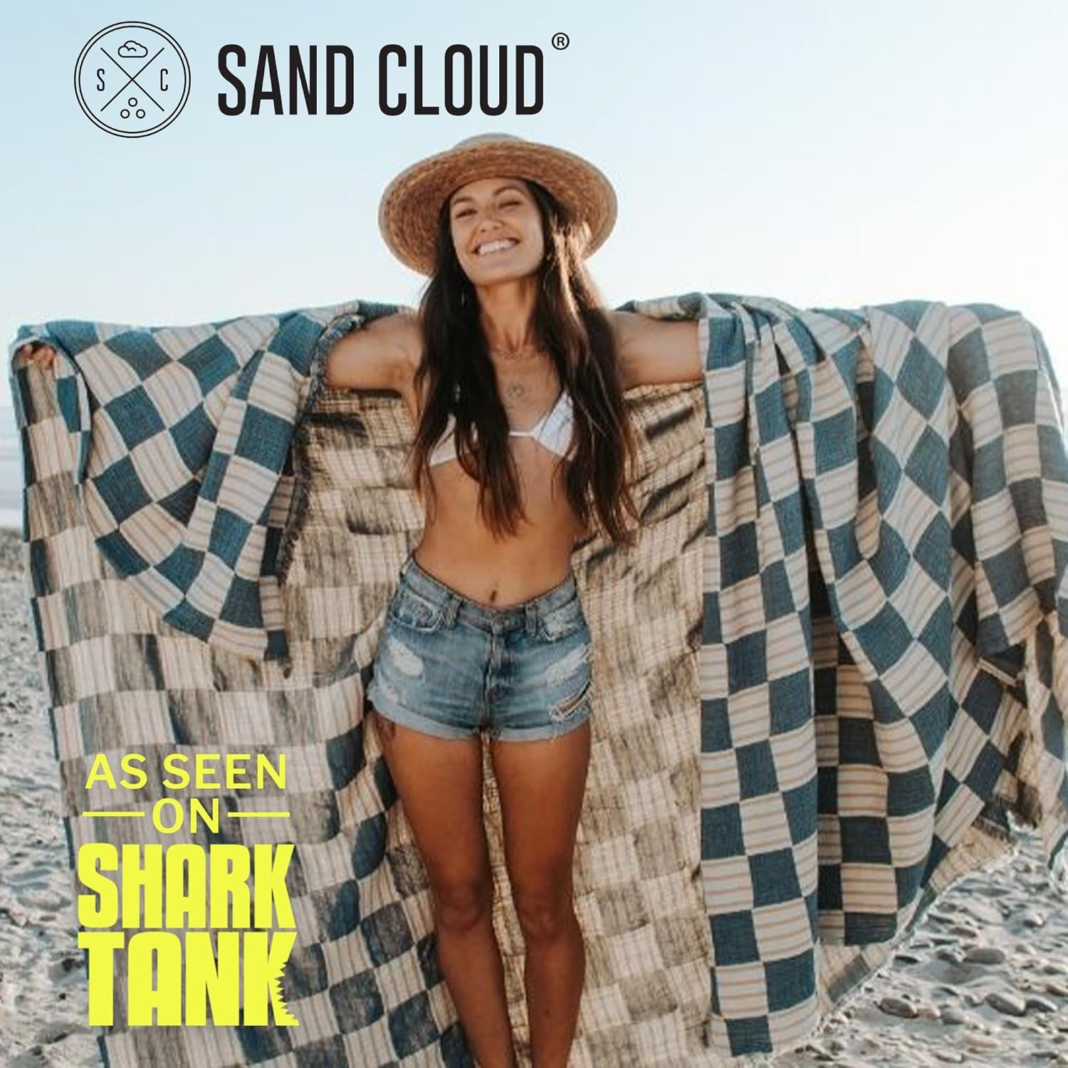 image:imageSand Cloud Oversized Throw Blanket 100 Organic Turkish Cotton amp Heavy Weight Jacquard Weave Soft Comfy amp Cozy Large Beach Blanket for Comfort amp Style 85 x 90 Checkmate PartyCheckmate Party