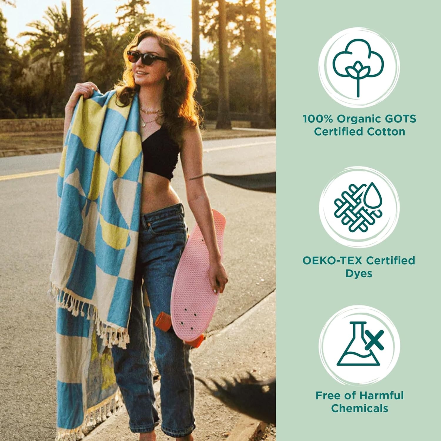 image:imageSand Cloud Oversized Throw Blanket 100 Organic Turkish Cotton amp Heavy Weight Jacquard Weave Soft Comfy amp Cozy Large Beach Blanket for Comfort amp Style 85 x 90 Checkmate PartyNavy
