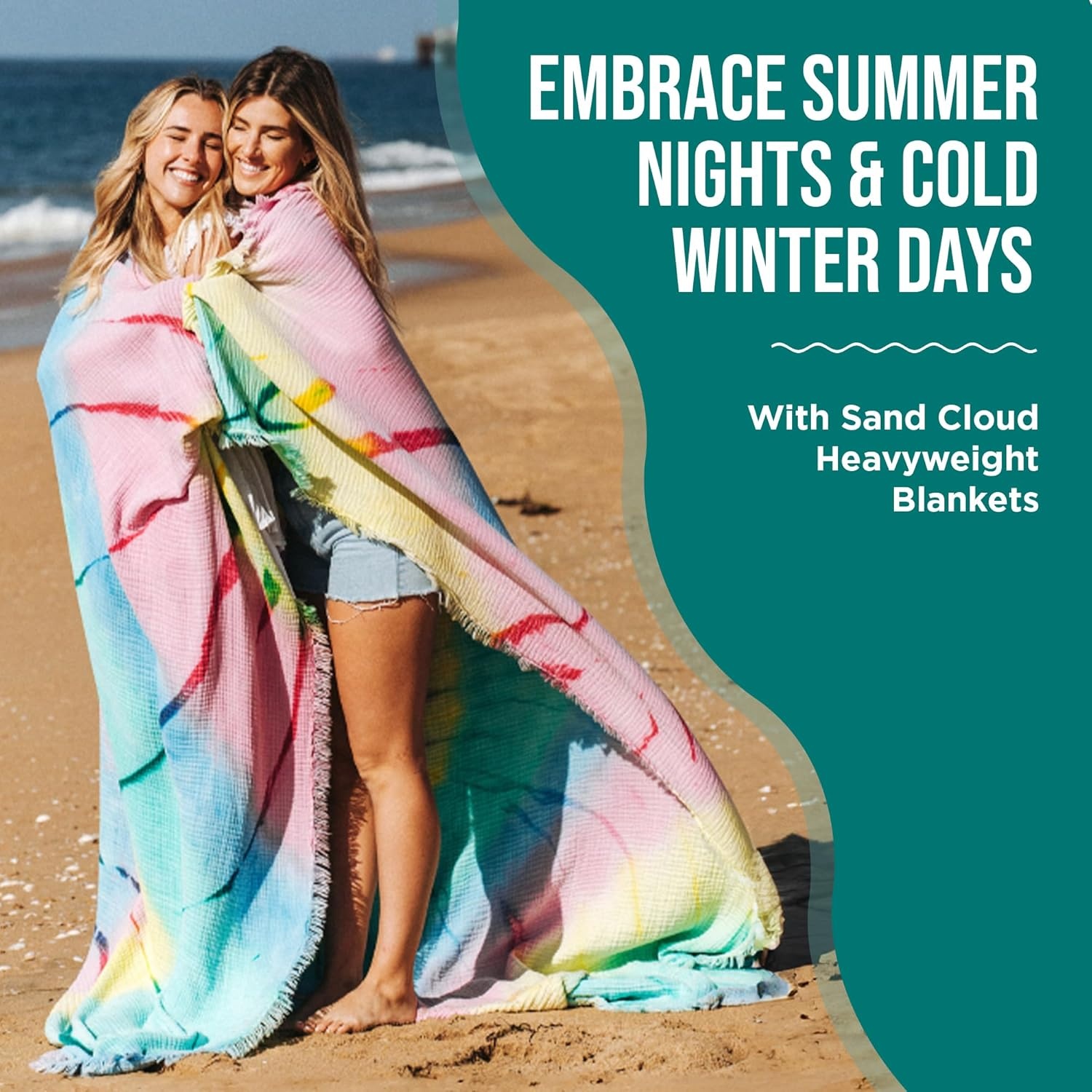 image:imageSand Cloud Oversized Throw Blanket 100 Organic Turkish Cotton amp Heavy Weight Jacquard Weave Soft Comfy amp Cozy Large Beach Blanket for Comfort amp Style 85 x 90 Checkmate PartyTie Dye