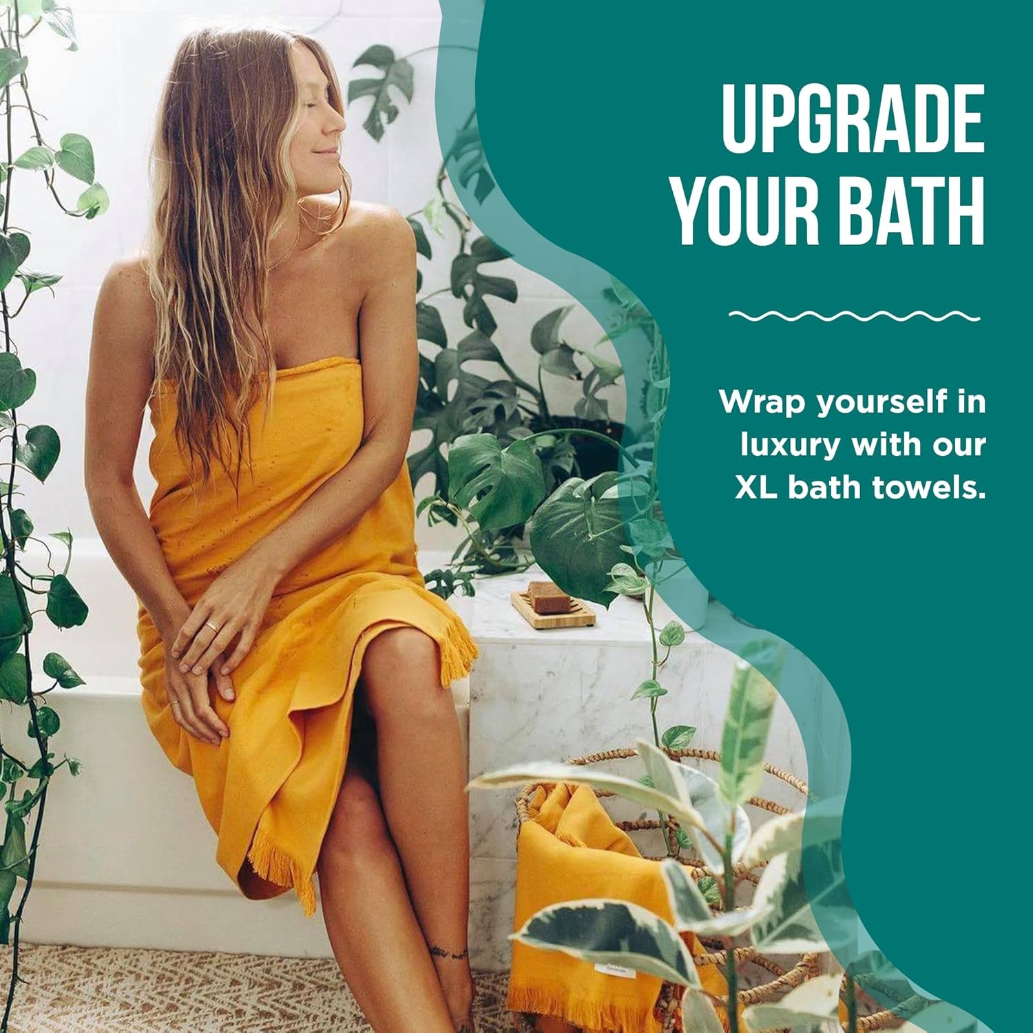 image:imageSand Cloud Turkish Bath Towels Bundle for Bathroom Set of 4 Classic Black Large Size 100 Certified Organic Cotton Yarn is Lightweight Soft amp Absorbent Premium Bath Towels Dry FasterTerra Navy