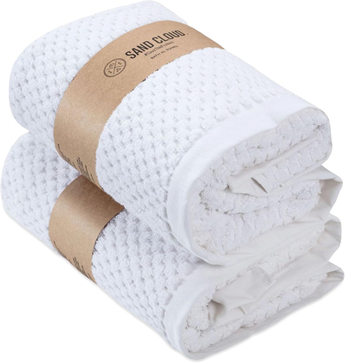 image:imageSand Cloud Turkish Bath Towels for Bathroom Set of 2 Atom Blue Large Luxury Soft Linen Turkish Organic Cotton is Luxurious amp Absorbent Premium Shower amp Bathroom Towels Dry FasterAtom White