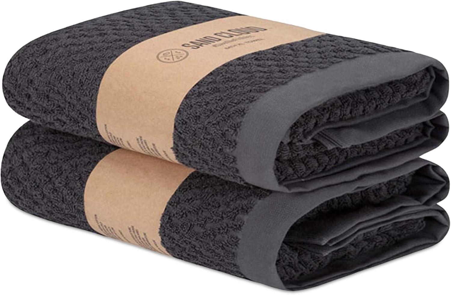 image:imageSand Cloud Turkish Bath Towels for Bathroom Set of 2 Atom Blue Large Luxury Soft Linen Turkish Organic Cotton is Luxurious amp Absorbent Premium Shower amp Bathroom Towels Dry FasterAtom Charcoal