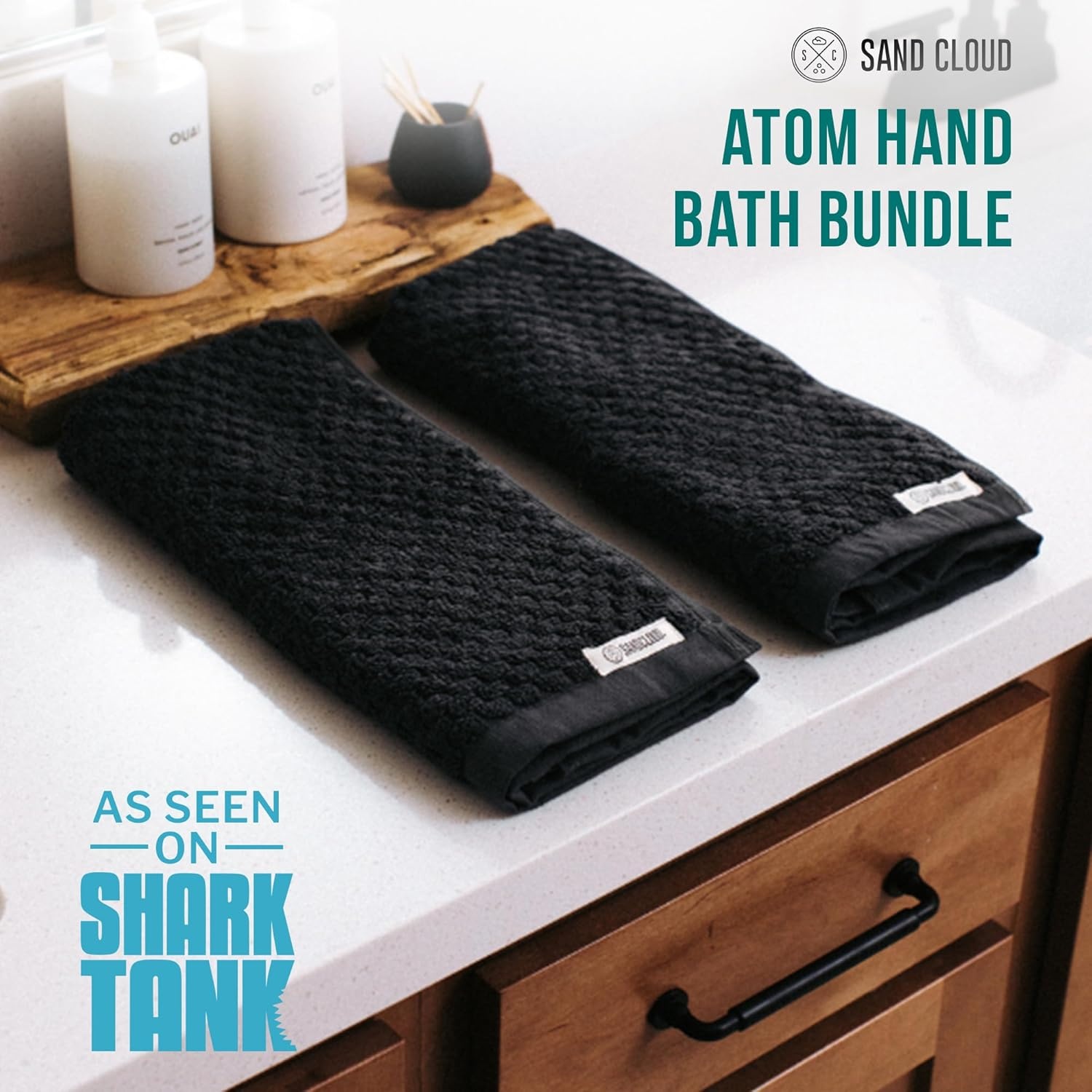 image:imageSand Cloud Turkish Bath Towels for Bathroom Set of 2 Atom Blue Large Luxury Soft Linen Turkish Organic Cotton is Luxurious amp Absorbent Premium Shower amp Bathroom Towels Dry FasterAtom Charcoal