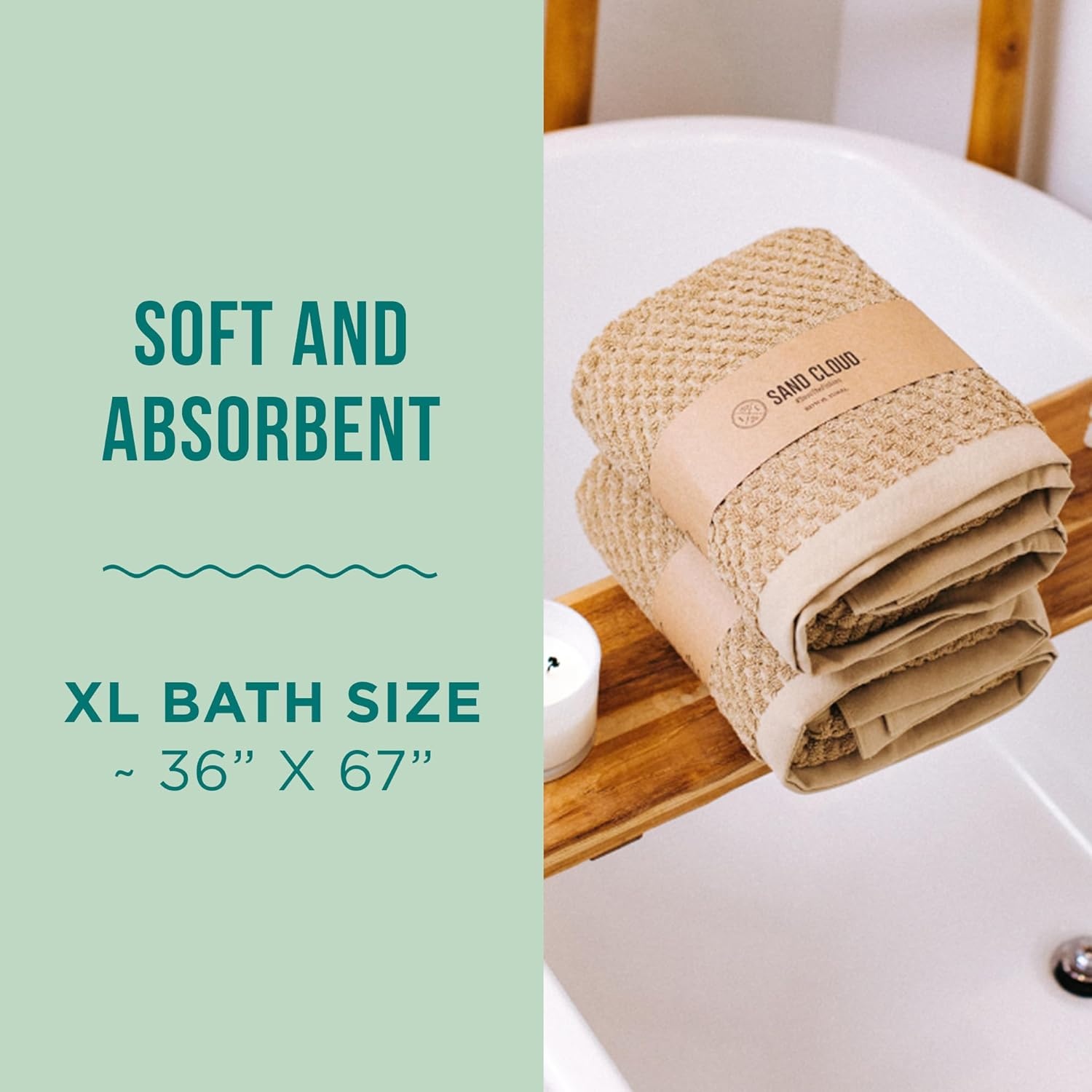 image:imageSand Cloud Turkish Bath Towels for Bathroom Set of 2 Atom Blue Large Luxury Soft Linen Turkish Organic Cotton is Luxurious amp Absorbent Premium Shower amp Bathroom Towels Dry FasterAtom Sand