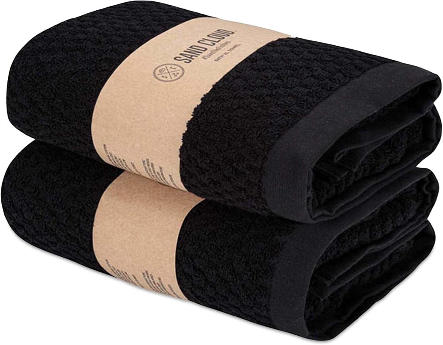 image:imageSand Cloud Turkish Bath Towels for Bathroom Set of 2 Atom Blue Large Luxury Soft Linen Turkish Organic Cotton is Luxurious amp Absorbent Premium Shower amp Bathroom Towels Dry FasterAtom Black