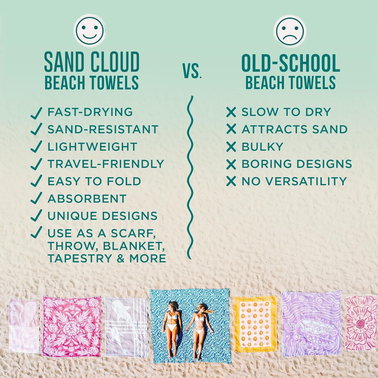 image:imageSand Cloud Turkish Beach Towel Disney Live Action Mermaid Sand Resistant 100 Certified Organic Turkish Cotton Yarn Quick Dry Towel for Beach Picnic Blanket or Bath As Seen on Shark TankClassic Mickey Mouse