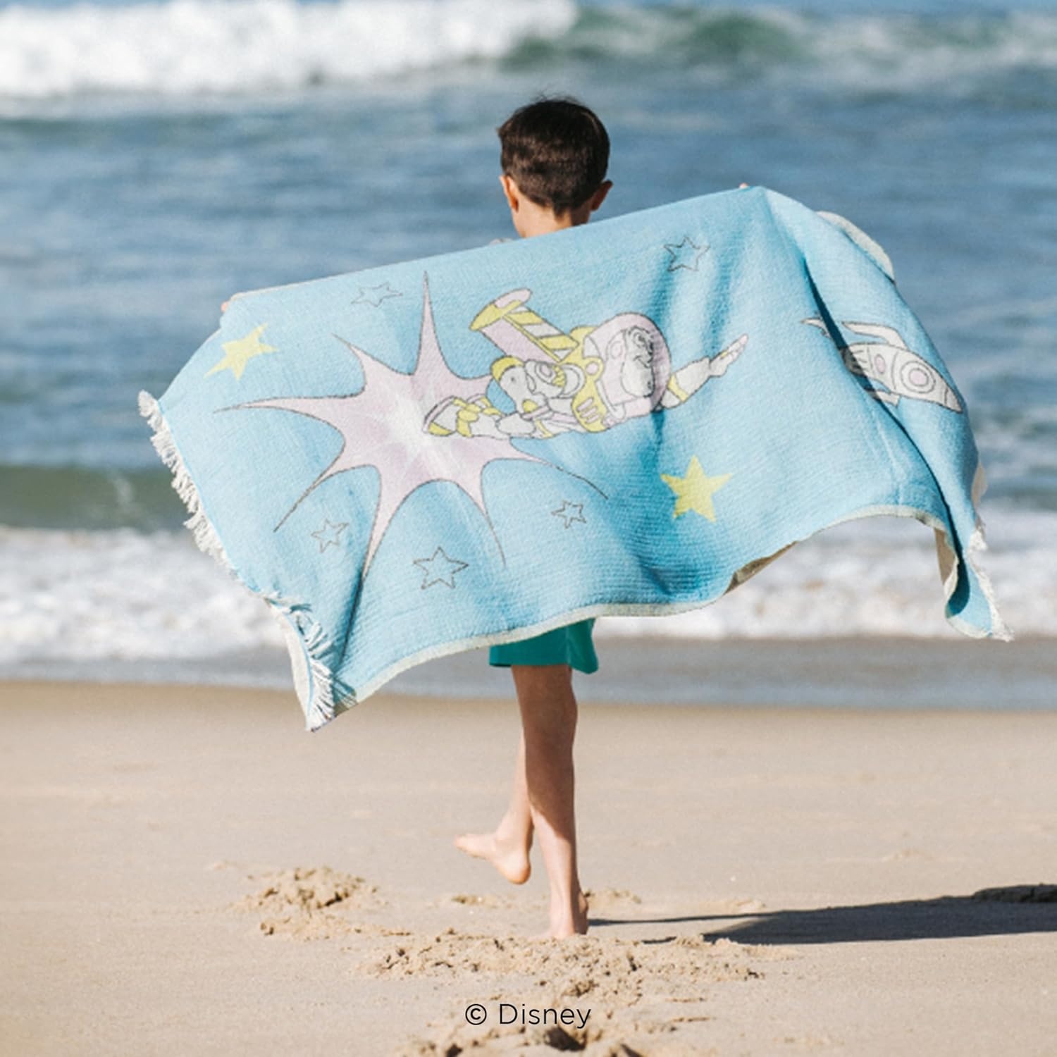 image:imageSand Cloud Turkish Beach Towel Disney Live Action Mermaid Sand Resistant 100 Certified Organic Turkish Cotton Yarn Quick Dry Towel for Beach Picnic Blanket or Bath As Seen on Shark TankDisney Pixar Buzz Kids
