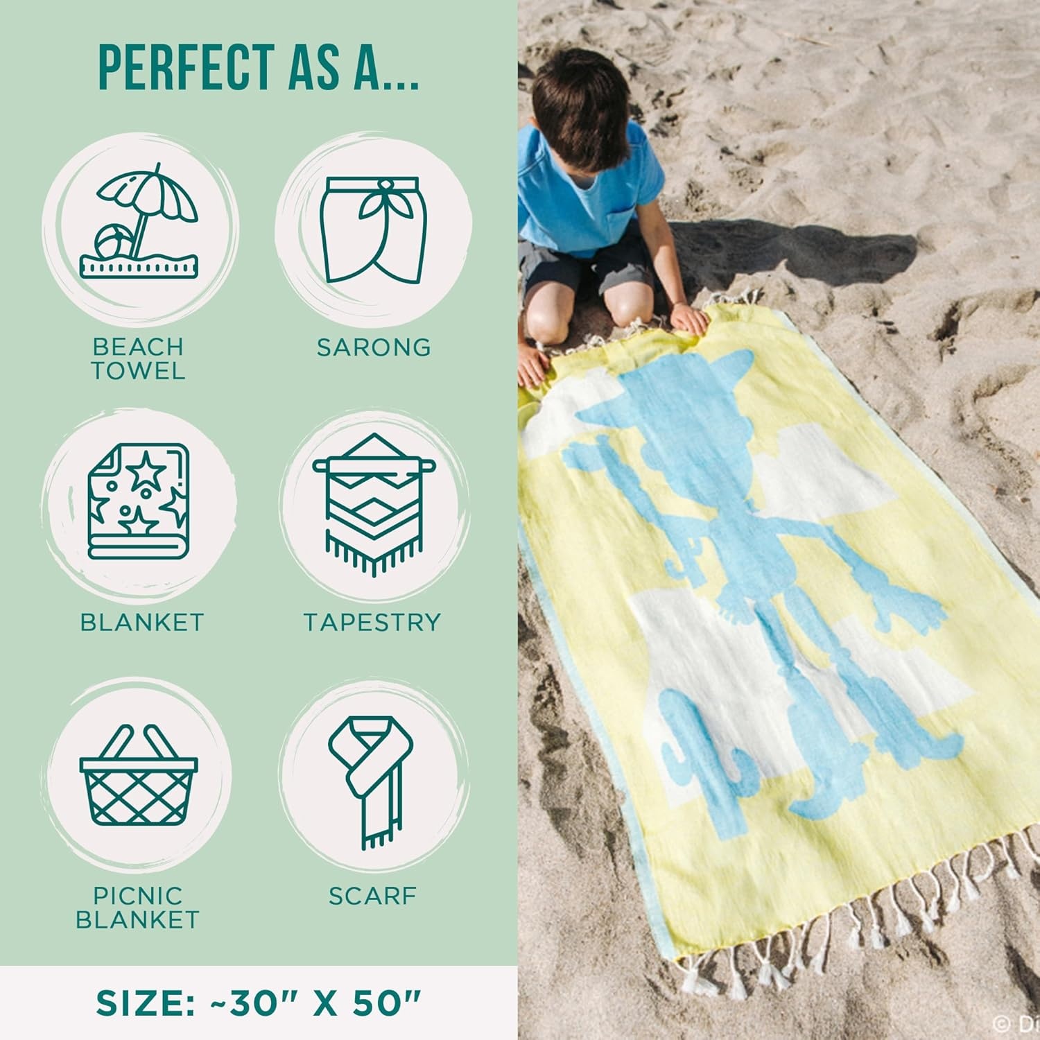 image:imageSand Cloud Turkish Beach Towel Disney Live Action Mermaid Sand Resistant 100 Certified Organic Turkish Cotton Yarn Quick Dry Towel for Beach Picnic Blanket or Bath As Seen on Shark TankDisney Pixar Woody Kids