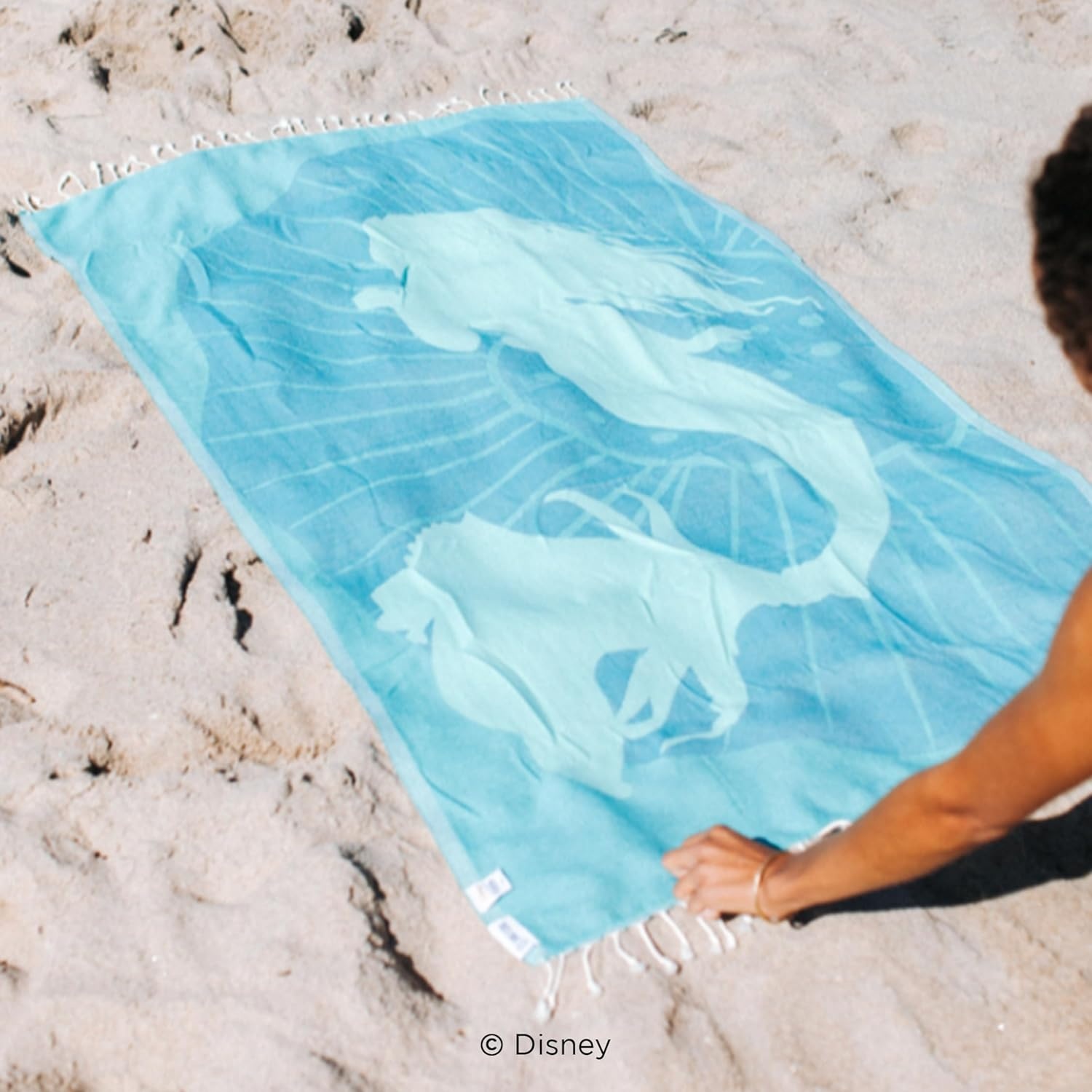 image:imageSand Cloud Turkish Beach Towel Disney Live Action Mermaid Sand Resistant 100 Certified Organic Turkish Cotton Yarn Quick Dry Towel for Beach Picnic Blanket or Bath As Seen on Shark TankDisney Live Action Ariel