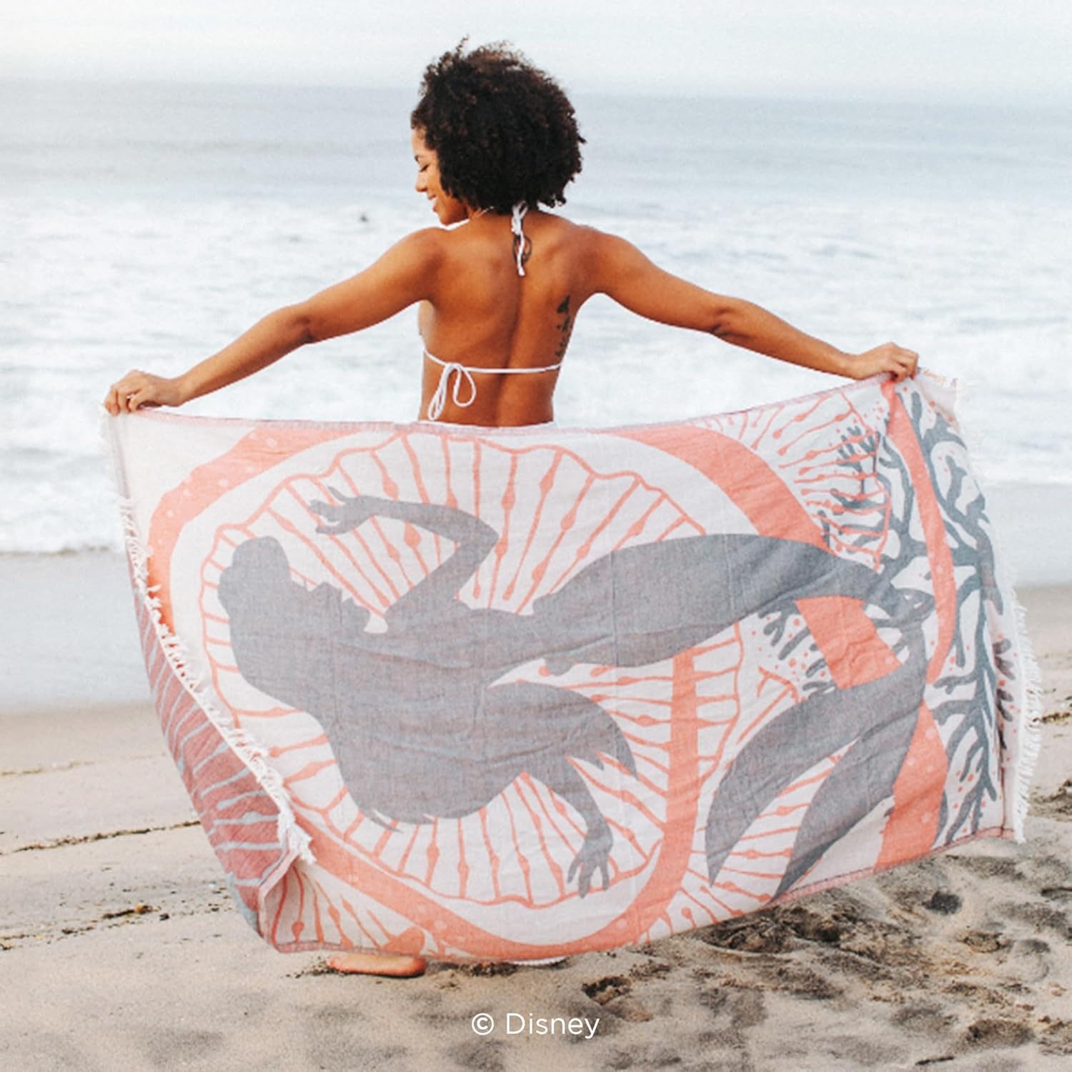 image:imageSand Cloud Turkish Beach Towel Disney Scallop Mermaid 100 Certified Organic Turkish Cotton Yarn Quick Dry Towel for Beach Picnic Blanket or Bath As Seen on Shark Tank