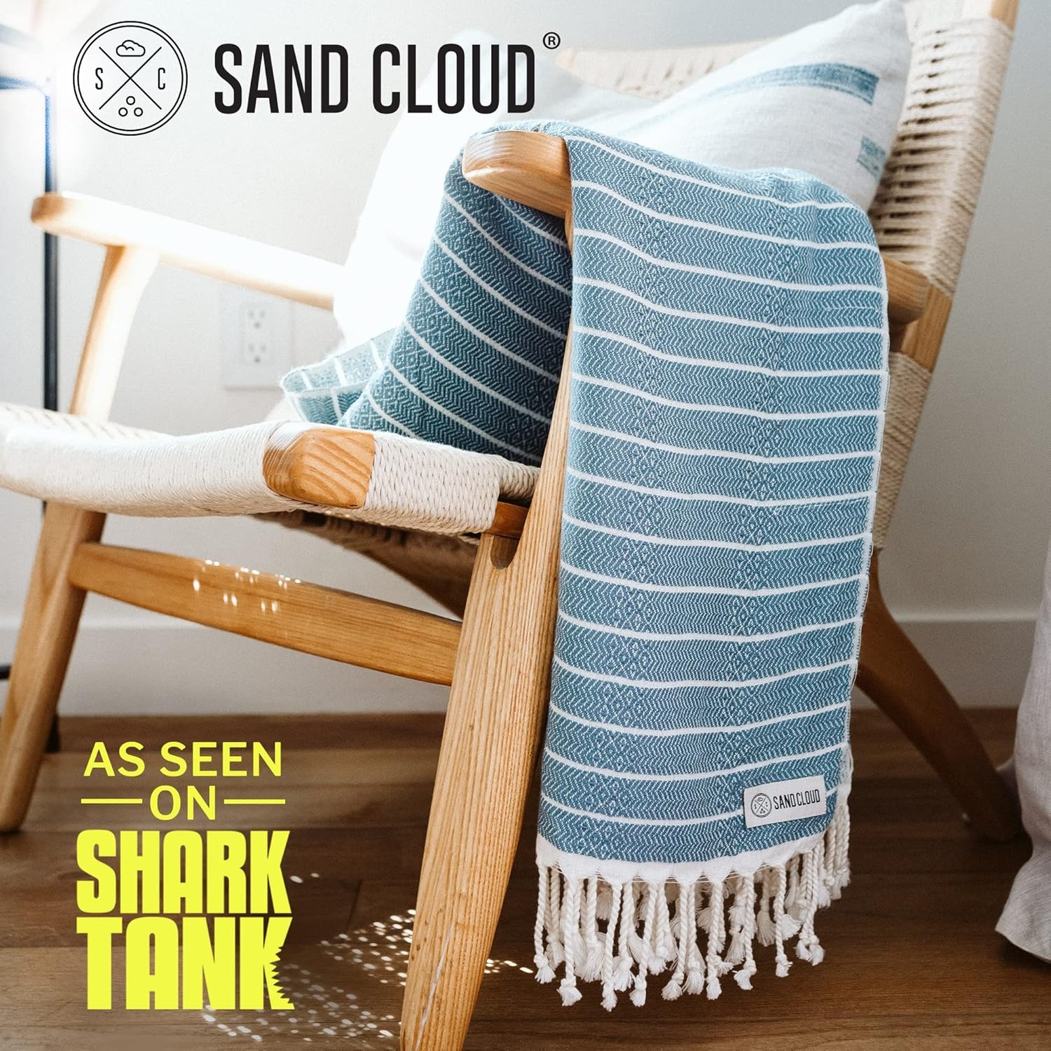 image:imageSand Cloud Turkish Beach Towel Sand Resistant 100 Certified Organic Turkish Towel Quick Dry Towel for Beach Picnic Blanket or Bath Towel As Seen on Shark Tank Gocek DenimDenim
