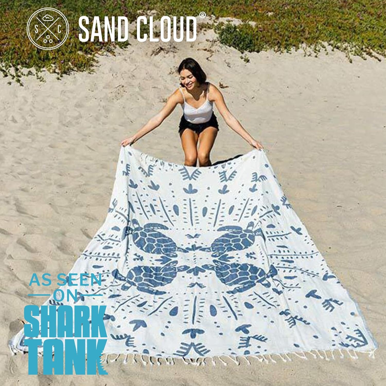 image:imageSand Cloud Turkish Beach Towel Sand Resistant 100 Organic Turkish Cotton Yarn Quick Dry Towel for Beach Picnic Blanket or Bath As Seen on Shark Tank Marine Life Emperor PenguinPrism Turtles