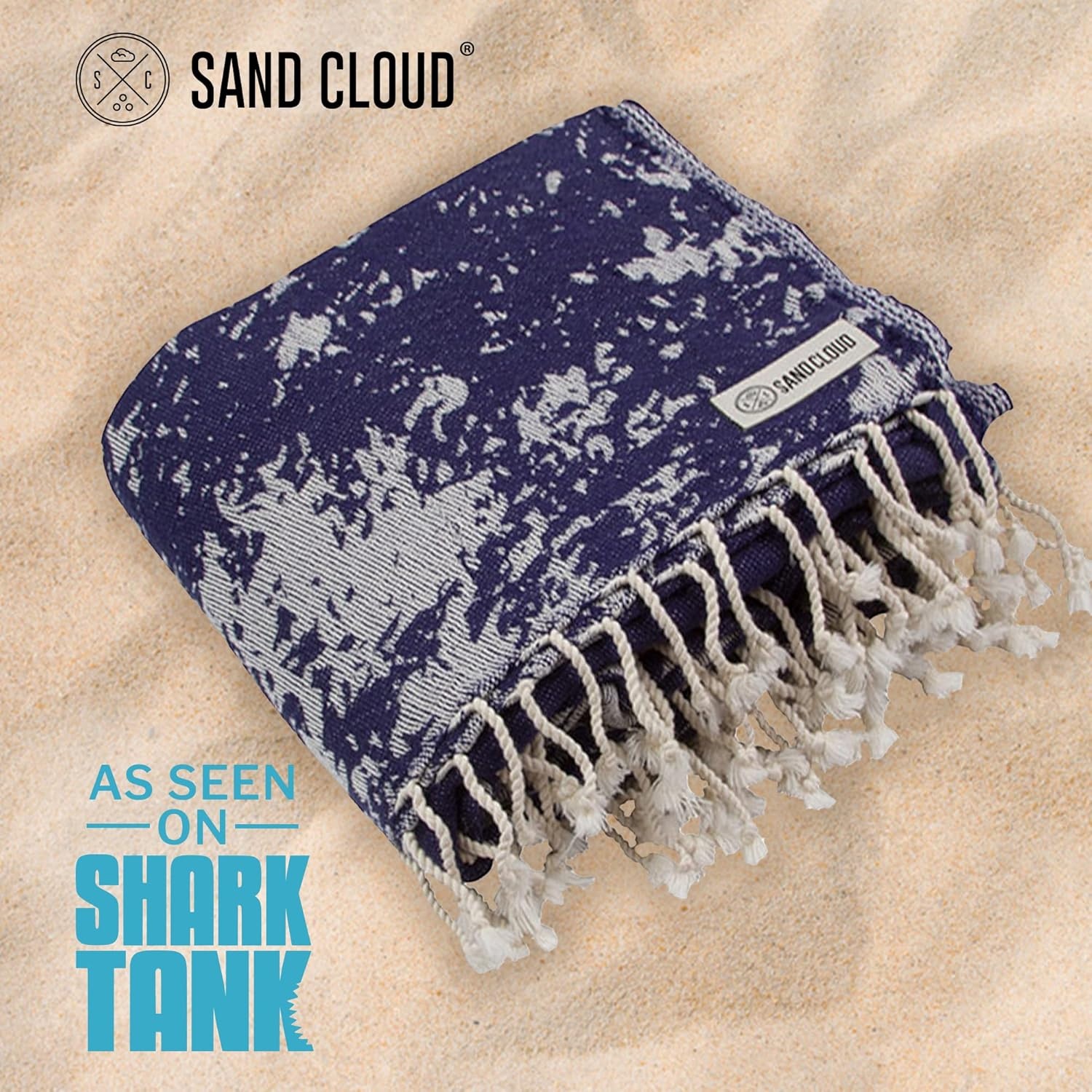 image:imageSand Cloud Turkish Beach Towel Sand Resistant 100 Organic Turkish Cotton Yarn Quick Dry Towel for Beach Picnic Blanket or Bath As Seen on Shark Tank Marine Life Emperor PenguinCrush Turtle Navy