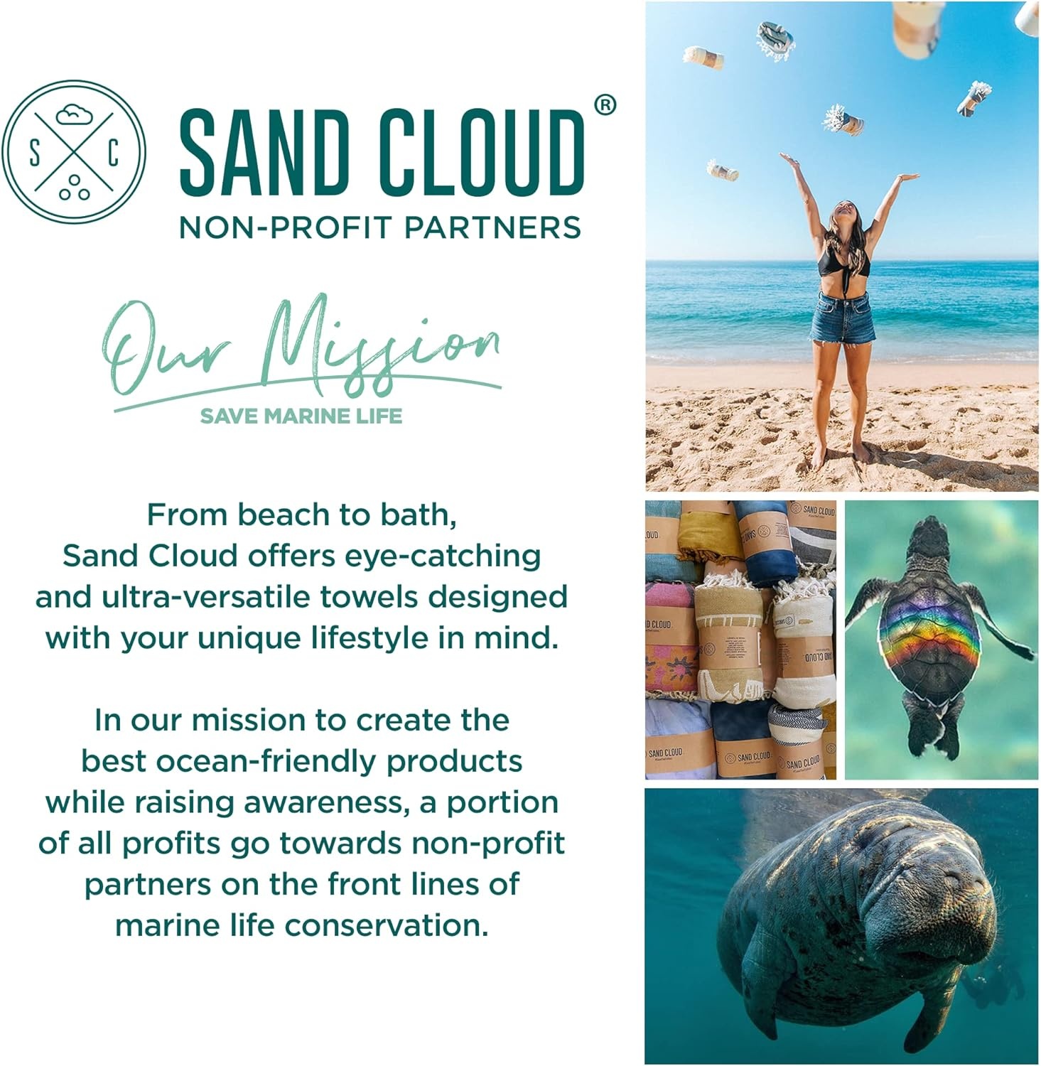 image:imageSand Cloud Turkish Beach Towel Sand Resistant 100 Organic Turkish Cotton Yarn Quick Dry Towel for Beach Picnic Blanket or Bath As Seen on Shark Tank Marine Life Emperor PenguinMandala Sea Turtle Green