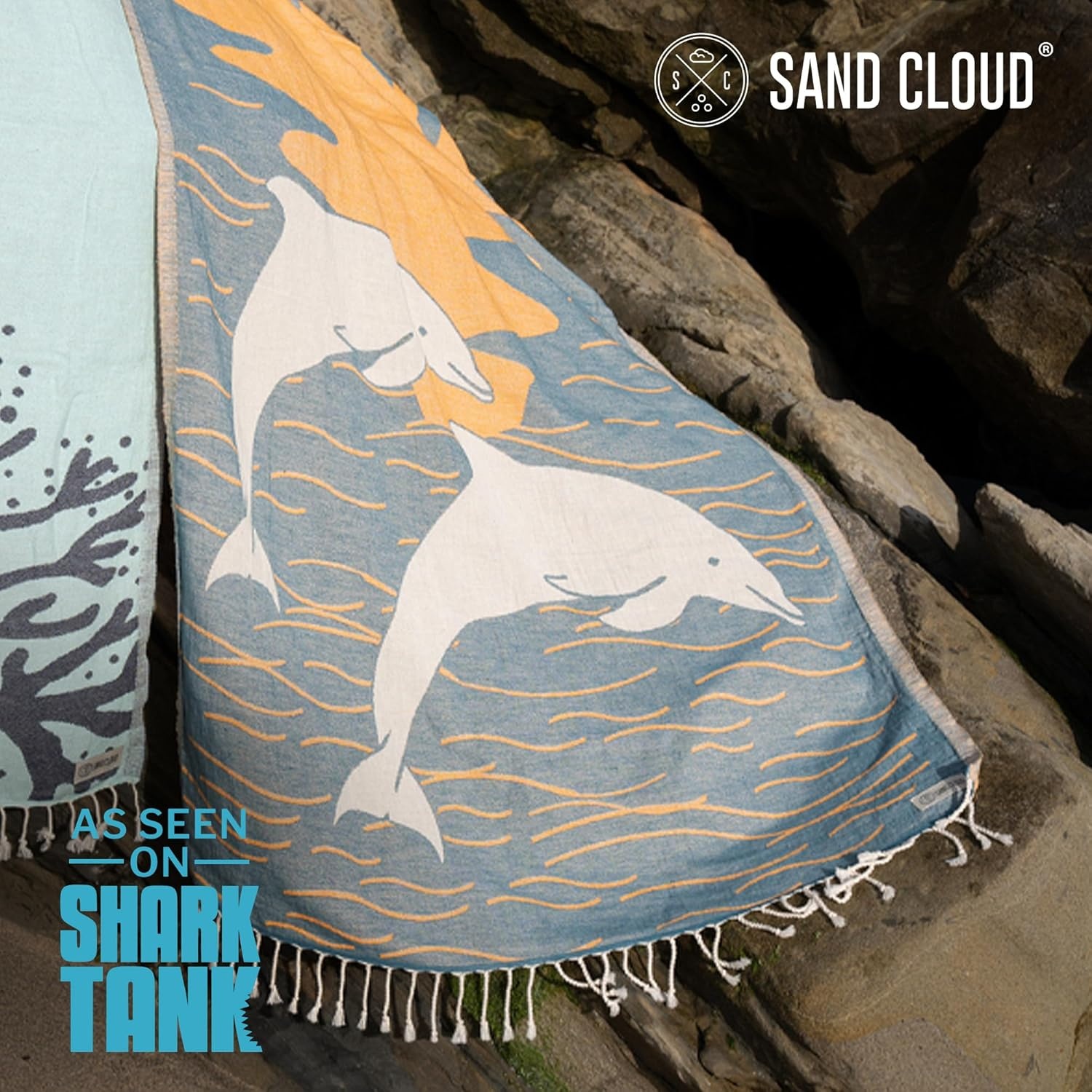 image:imageSand Cloud Turkish Beach Towel Sand Resistant 100 Organic Turkish Cotton Yarn Quick Dry Towel for Beach Picnic Blanket or Bath As Seen on Shark Tank Marine Life Emperor PenguinSocal Dolphin