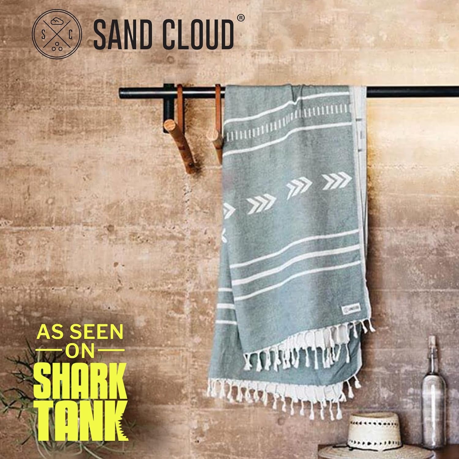 image:imageSand Cloud Turkish Beach Towel Sand Resistant 100 Organic Turkish Cotton Yarn Quick Dry Towel for Beach Picnic Blanket or Throw As Seen on Shark Tank Tie Dye LunaSanta Fe Green