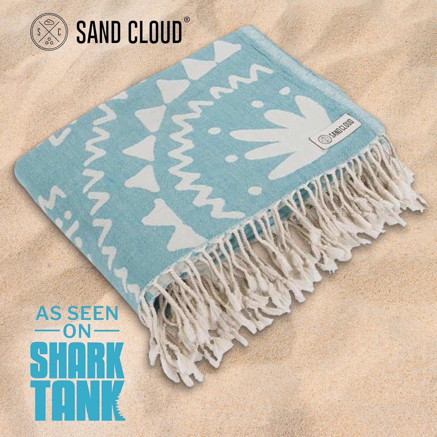image:imageSand Cloud Turkish Beach Towel Sand Resistant 100 Organic Turkish Cotton Yarn Quick Dry Towel for Beach Picnic Blanket or Throw As Seen on Shark Tank Tie Dye LunaBoho Turquoise