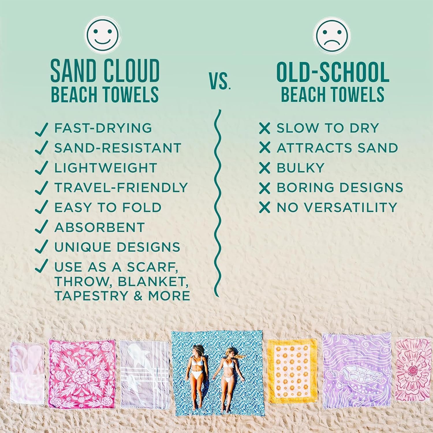 image:imageSand Cloud Turkish Beach Towel Sand Resistant 100 Organic Turkish Cotton Yarn Quick Dry Towel for Beach Picnic Blanket or Throw As Seen on Shark Tank Tie Dye LunaBlack Acid Wash