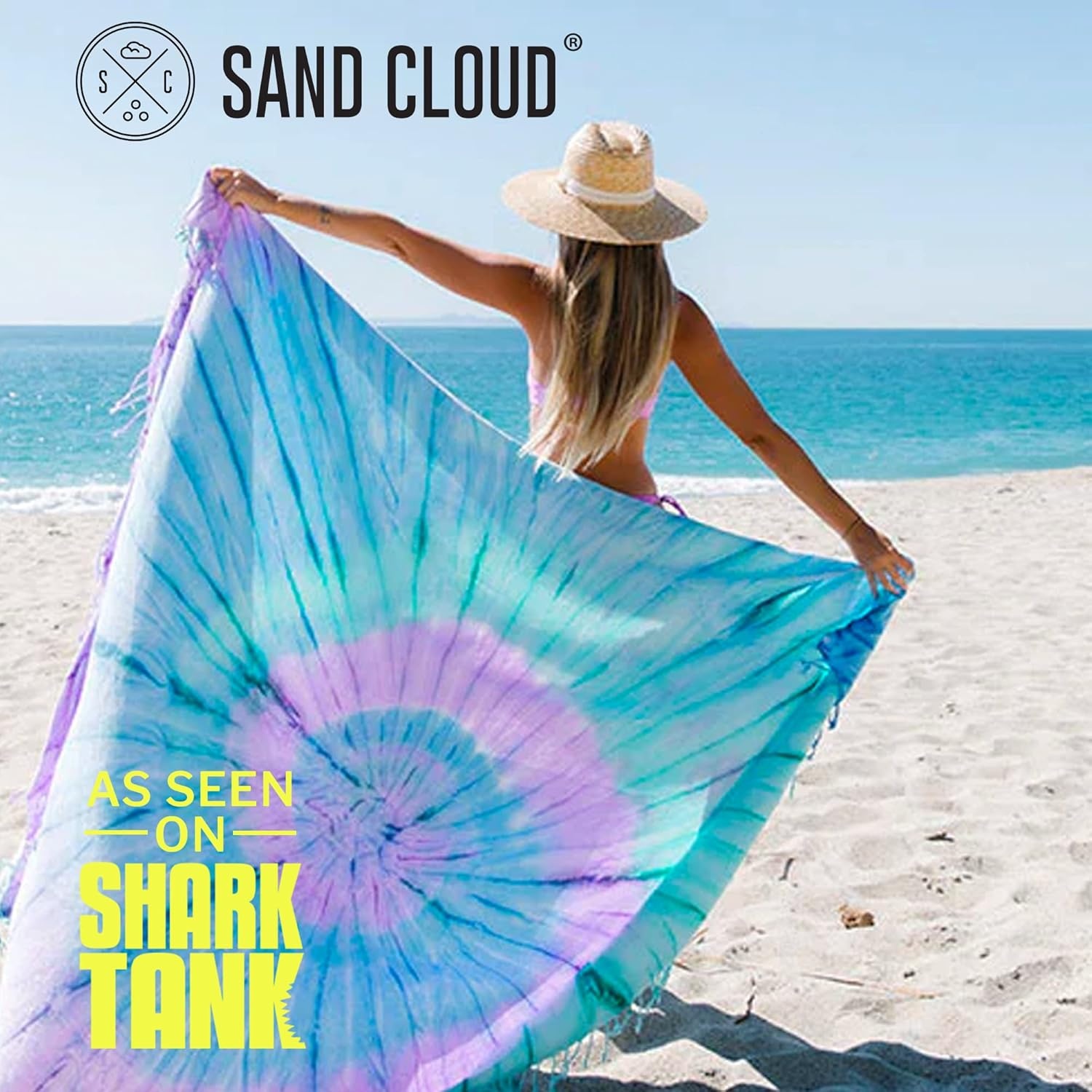 image:imageSand Cloud Turkish Beach Towel Sand Resistant 100 Organic Turkish Cotton Yarn Quick Dry Towel for Beach Picnic Blanket or Throw As Seen on Shark Tank Tie Dye LunaLuna