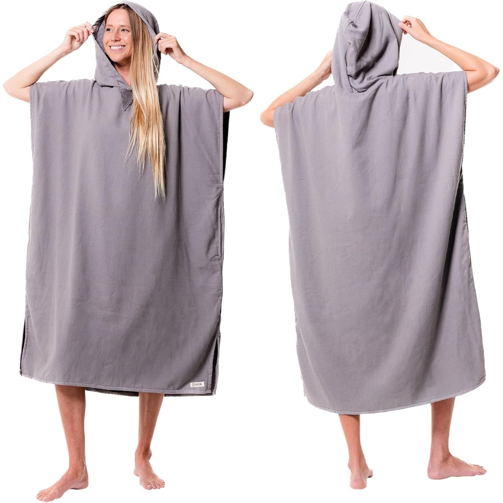 image:imageSand Cloud Beach Cover Up for Women Bathing Suit amp Swimsuit CoverUp Womens Poncho with Comfortable Fit for Post SwimTerra Hooded Grey