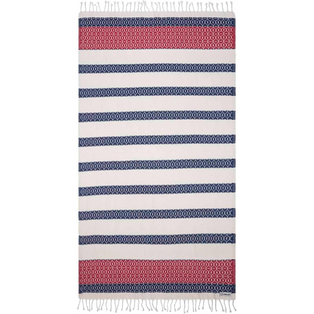 image:imageSand Cloud Beach Towel Sand Resistant 100 Organic Turkish Cotton Yarn Quick Dry Towel for Beach Picnic Blanket or Bath As Seen on Shark Tank Stars amp Stripes Red White amp BluePatriot Stripe