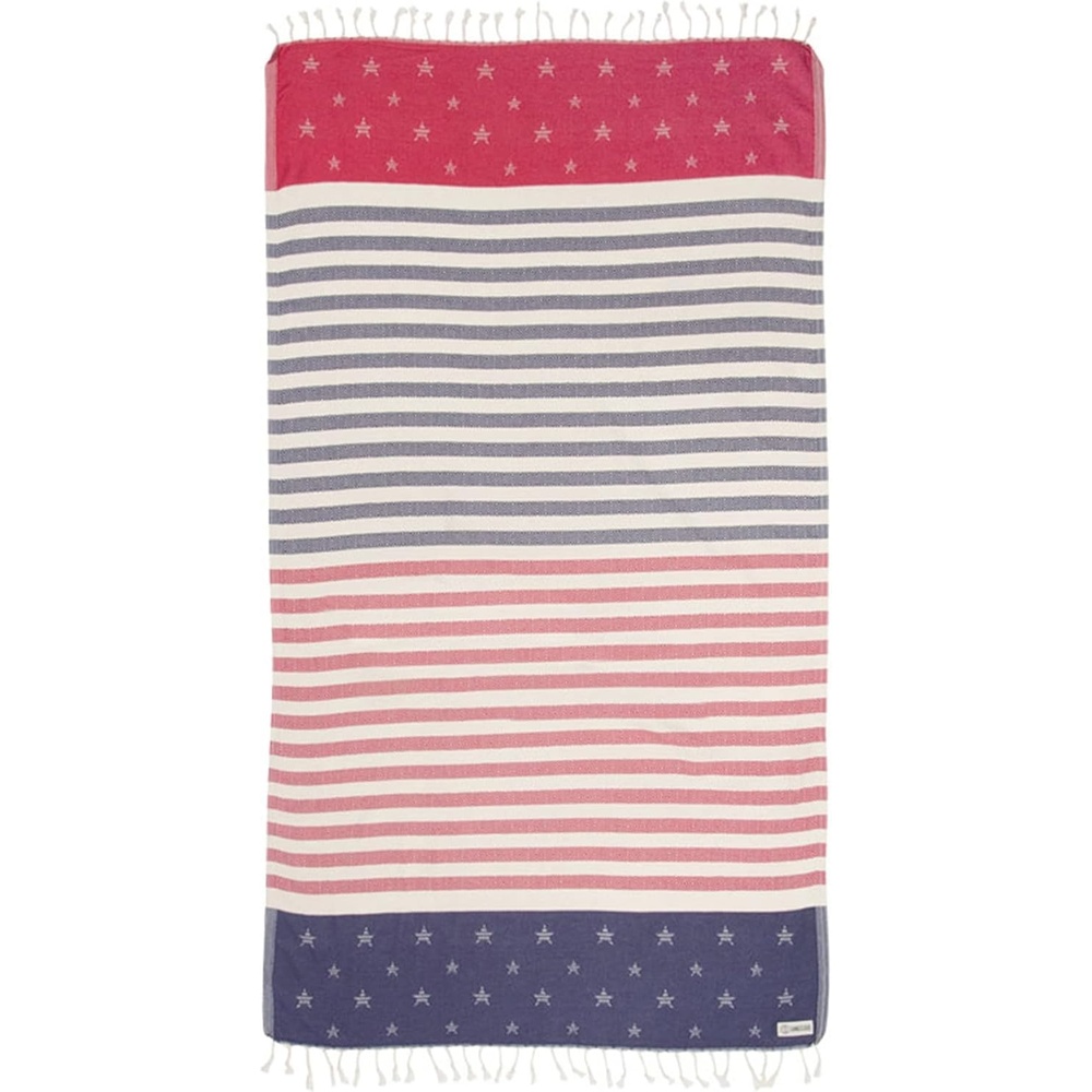 image:imageSand Cloud Beach Towel Sand Resistant 100 Organic Turkish Cotton Yarn Quick Dry Towel for Beach Picnic Blanket or Bath As Seen on Shark Tank Stars amp Stripes Red White amp BlueStars and Stripes