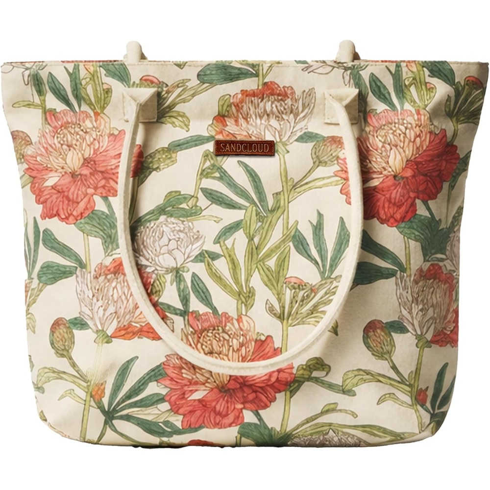 image:imageSand Cloud Canvas Beach Tote Bags for WomenFloral Beach Tote