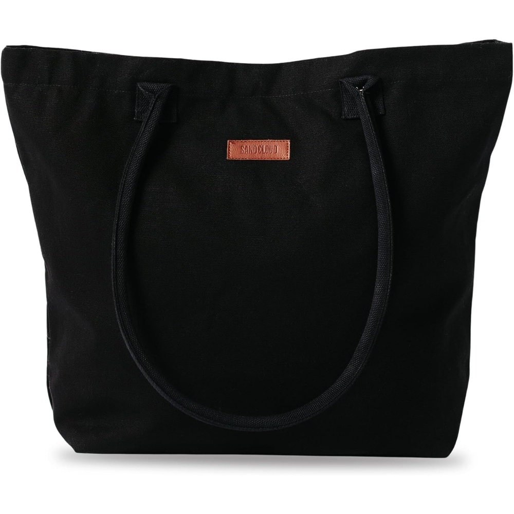 image:imageSand Cloud Canvas Beach Tote Bags for WomenPatnem Beach Tote Black