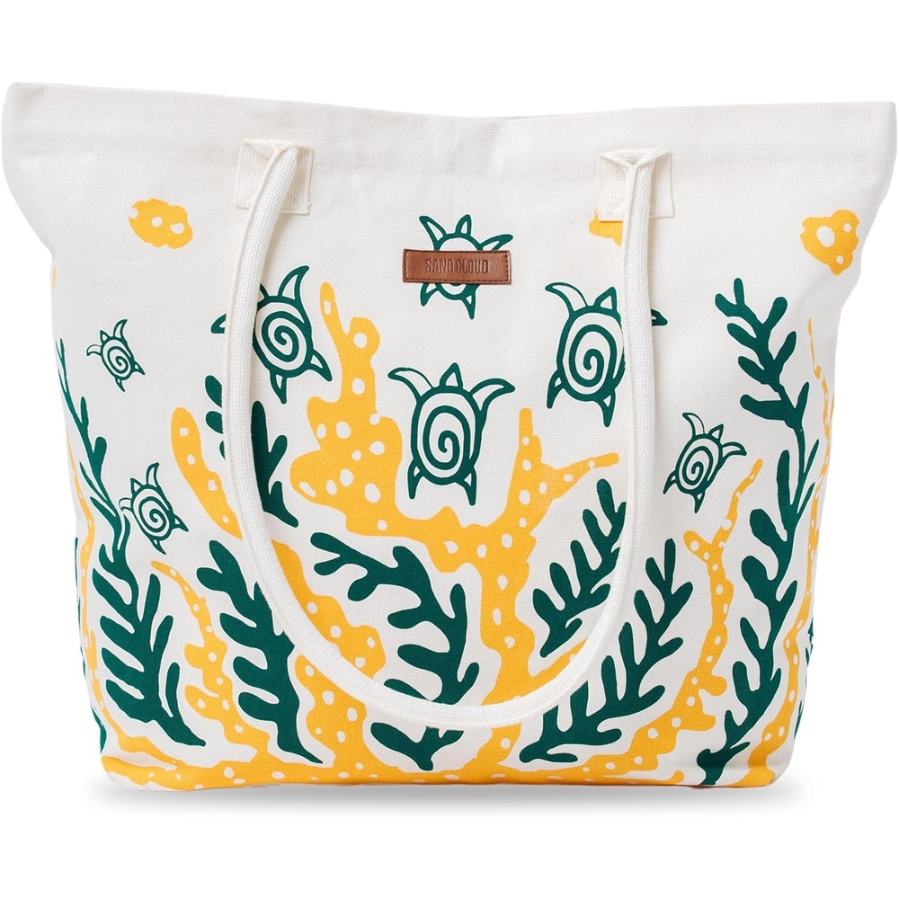 image:imageSand Cloud Canvas Beach Tote Bags for WomenTurks Zipper Pouch