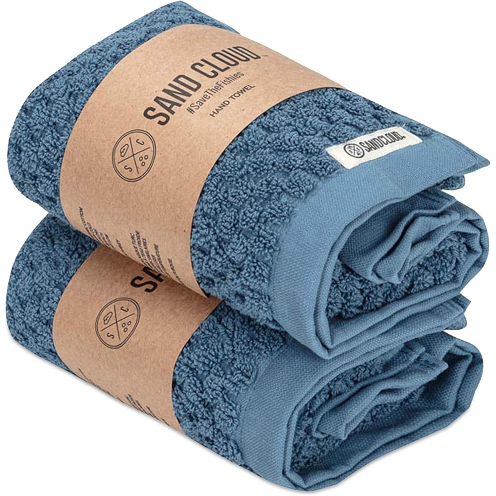 image:imageSand Cloud Turkish Bath Towels for Bathroom Set of 2 Atom Blue Large Luxury Soft Linen Turkish Organic Cotton is Luxurious amp Absorbent Premium Shower amp Bathroom Towels Dry FasterAtom Slate Blue