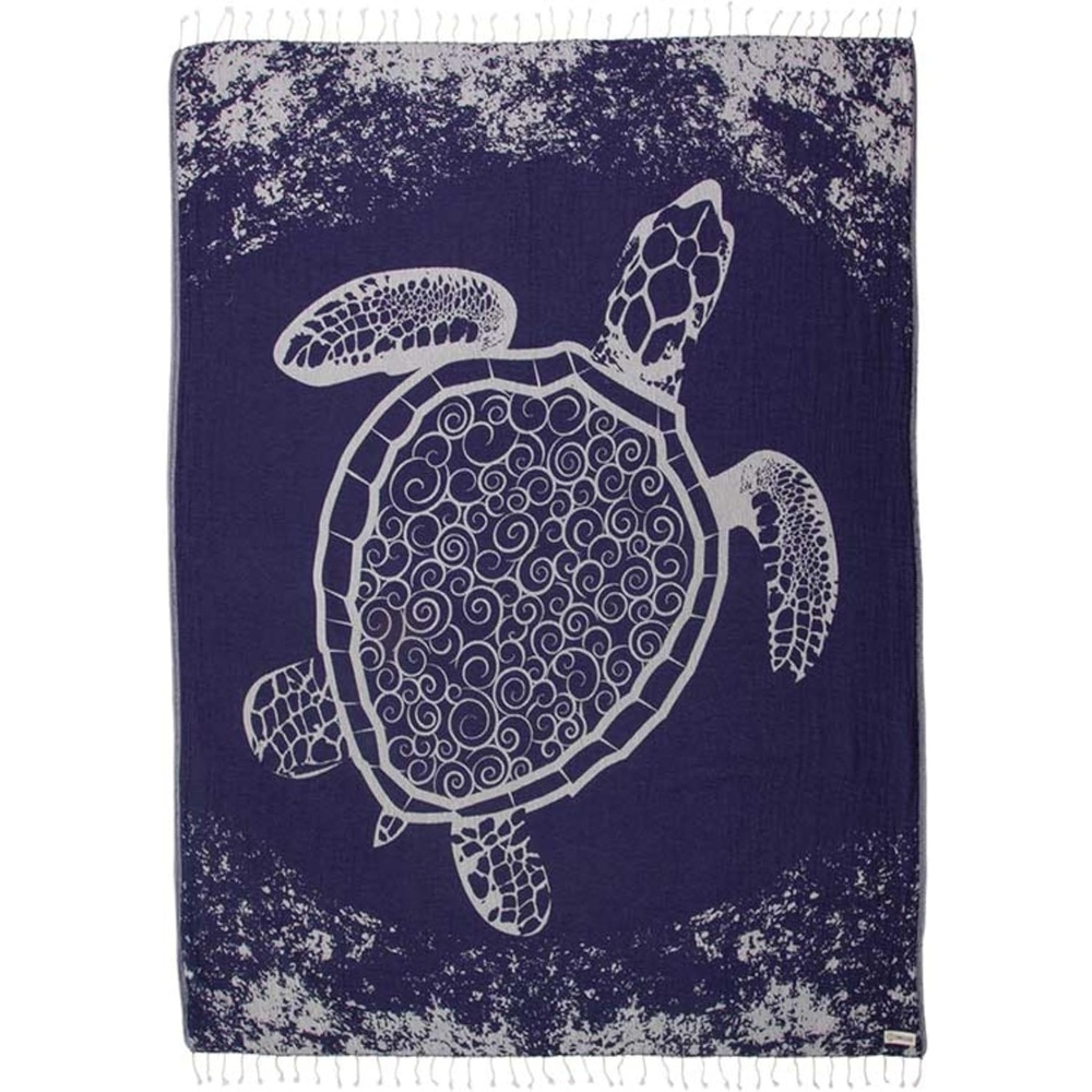 image:imageSand Cloud Turkish Beach Towel Sand Resistant 100 Organic Turkish Cotton Yarn Quick Dry Towel for Beach Picnic Blanket or Bath As Seen on Shark Tank Marine Life Emperor PenguinCrush Turtle Navy