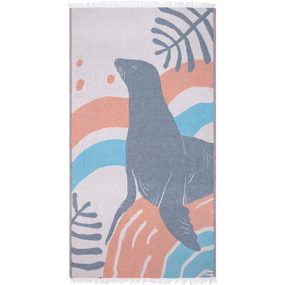image:imageSand Cloud Turkish Beach Towel Sand Resistant 100 Organic Turkish Cotton Yarn Quick Dry Towel for Beach Picnic Blanket or Bath As Seen on Shark Tank Marine Life Emperor PenguinFlynn Sea Lion