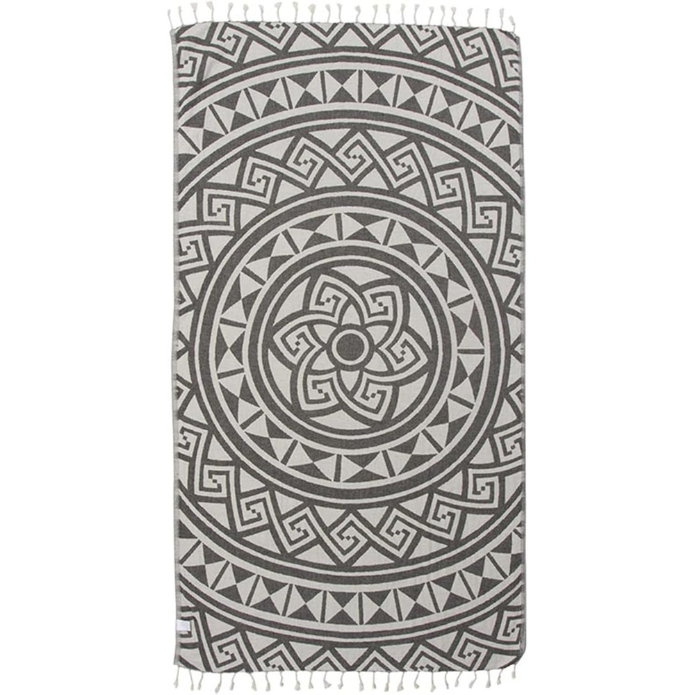 image:imageSand Cloud Turkish Beach Towel Sand Resistant 100 Organic Turkish Cotton Yarn Quick Dry Towel for Beach Picnic Blanket or Throw As Seen on Shark Tank Tie Dye LunaMandala Dark Grey